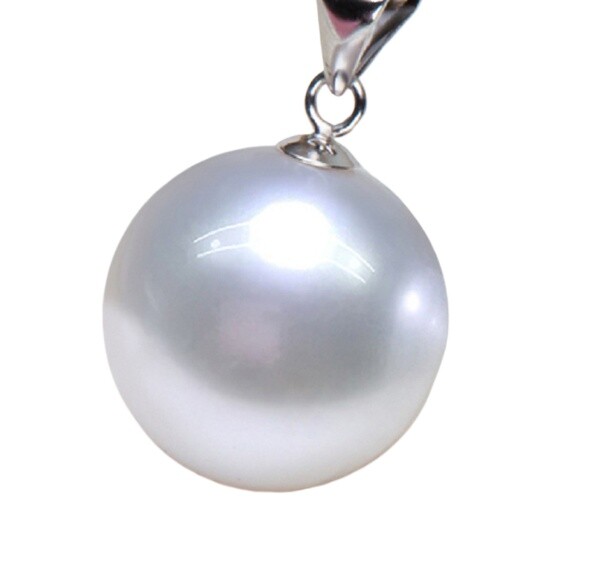 Suberb 16mm Natural South Sea Genuine White Round Pearl Pendant 2088