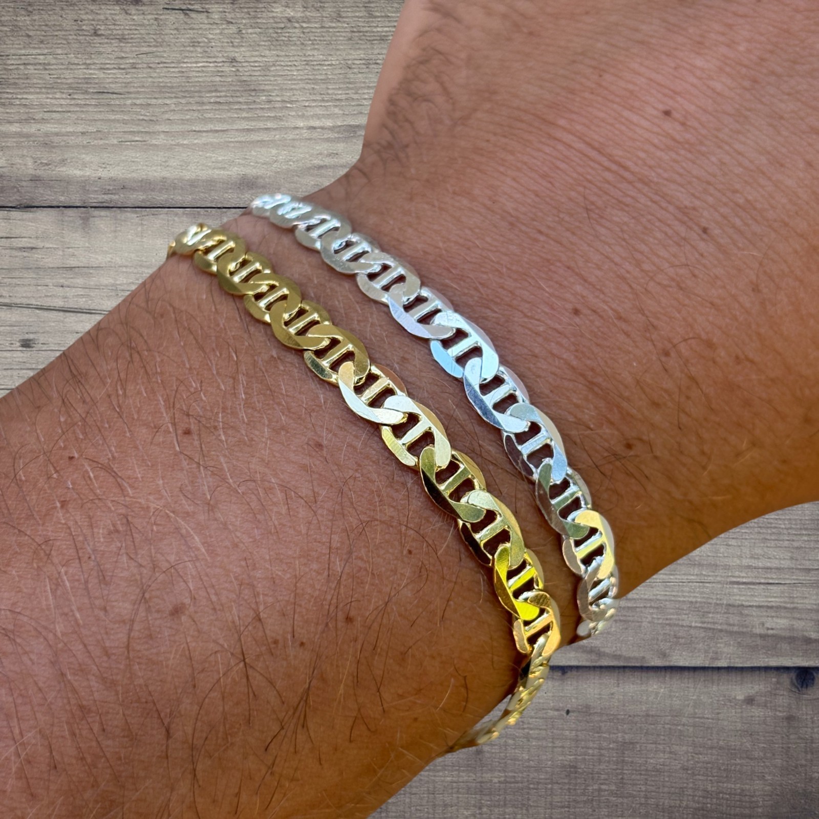5mm Mariner Link Bracelet – Real Solid 925 Sterling Silver Or 14k Gold Vermeil