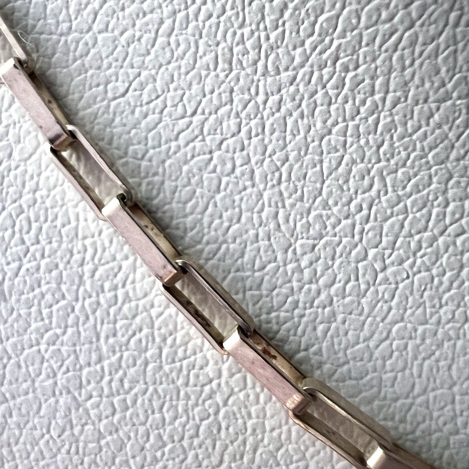 925 Sterling Silver Paperclip Link Chain Necklace 14” Choker Bar Link Chain 3g