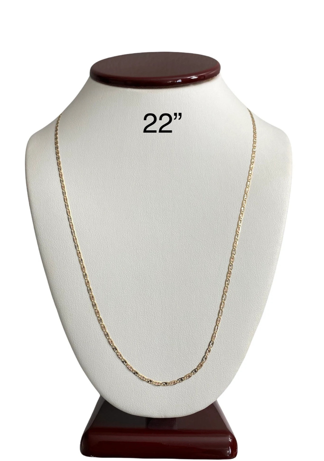 14K Solid Gold 2.1mm Mariner Link Chain – 14K Real 3T Gold Mariner Chain- CH115