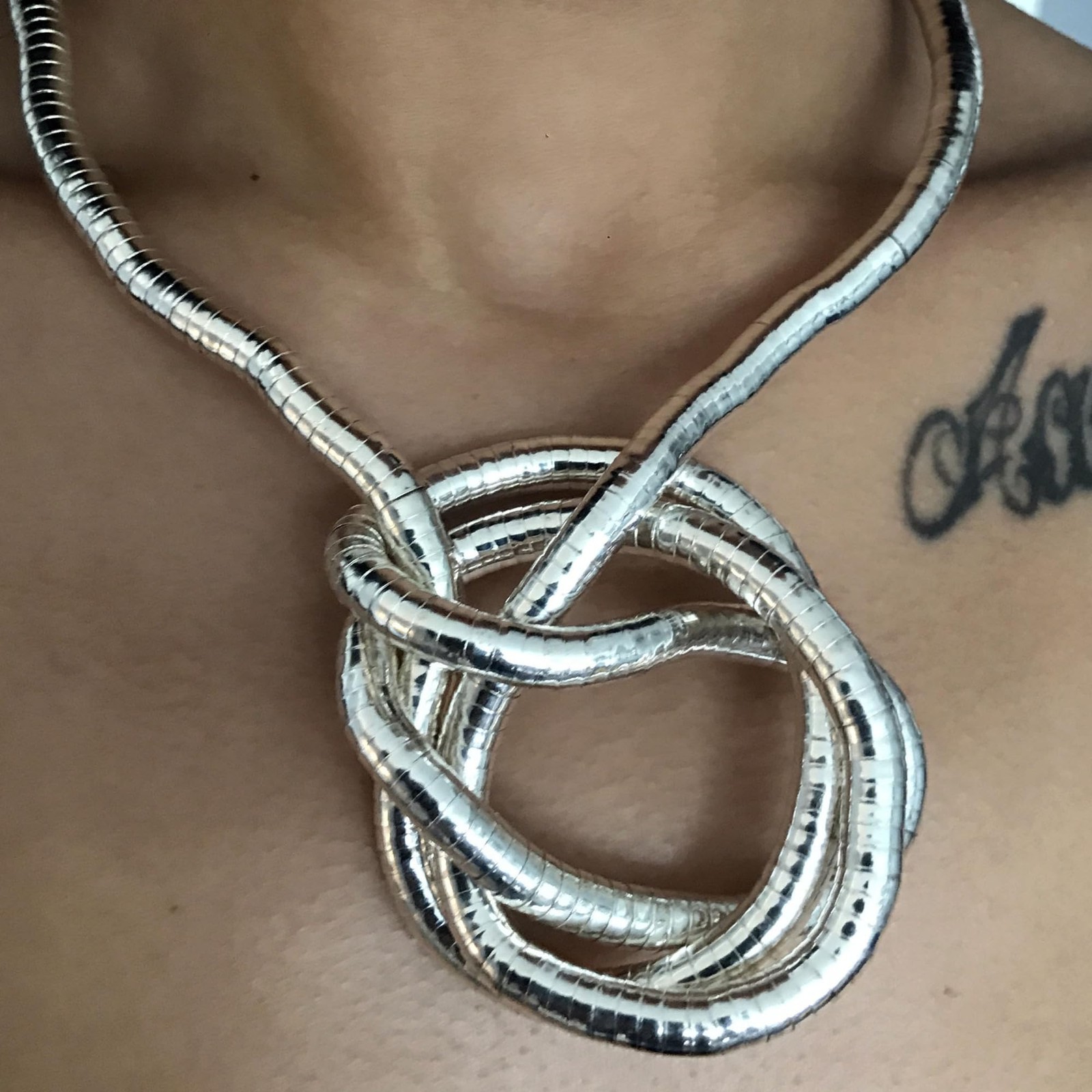 Bendable Snake Chain Versatile Silver Necklace Armband Bracelet and Choker, F…