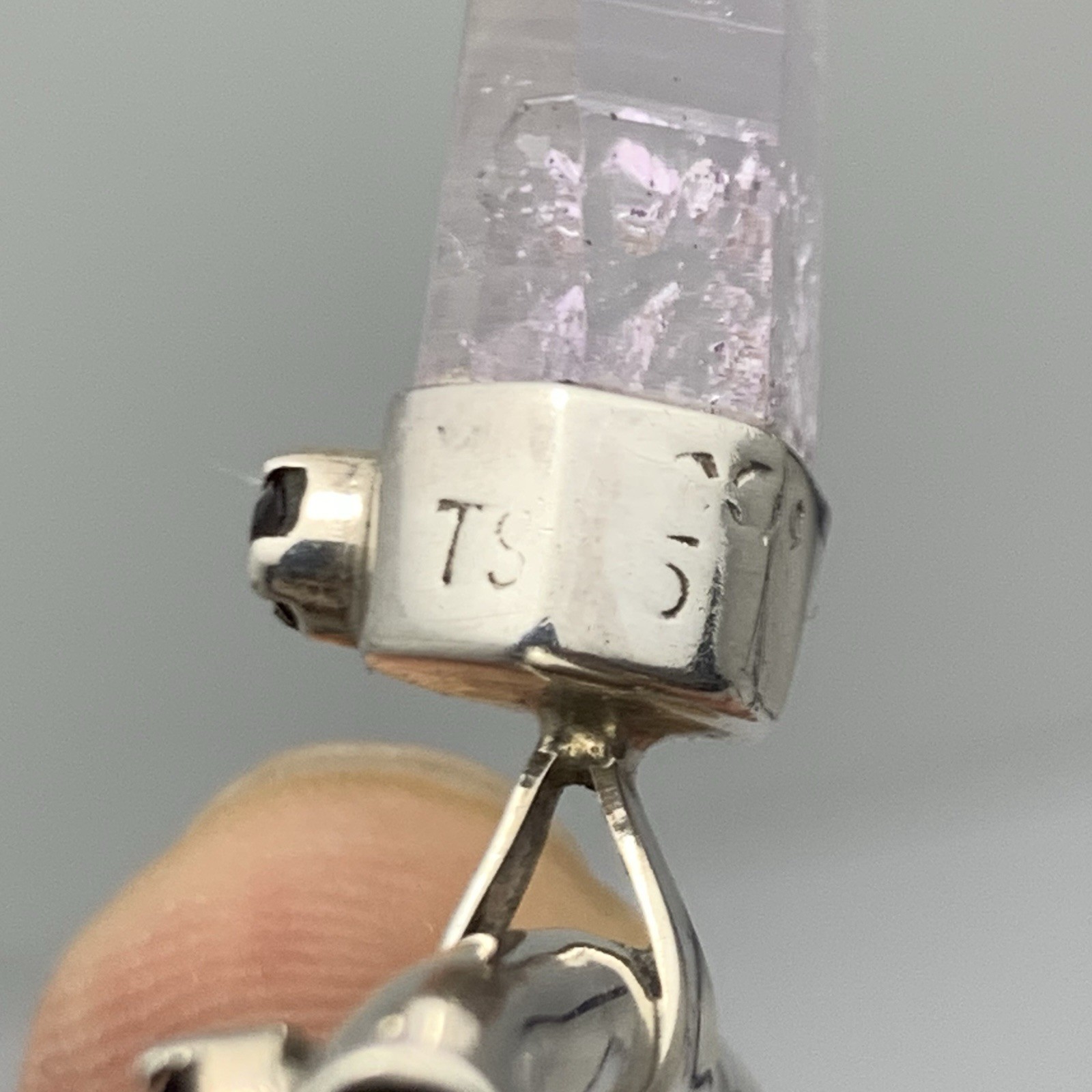 Sterling Silver Amethyst Point Pendant W/ Accent Garnet Necklace