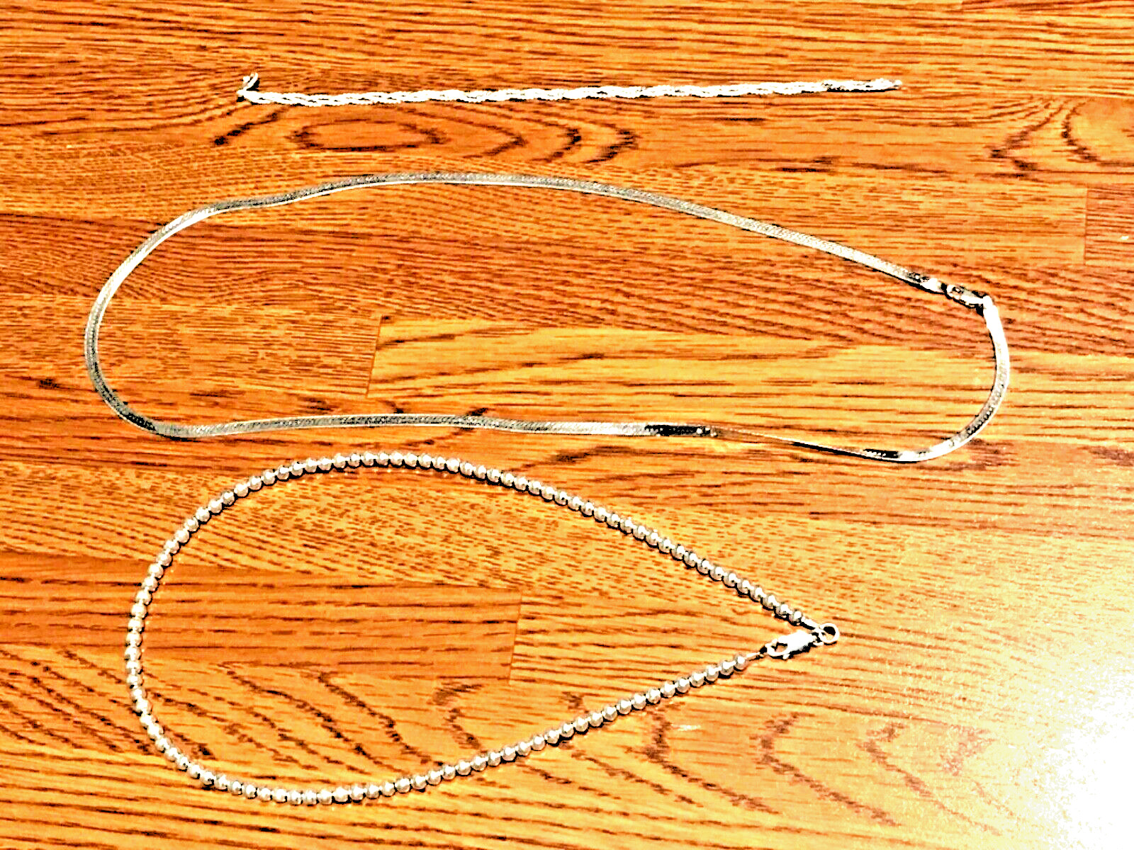 ☀️Lot 925 Sterling Silver Beaded Necklace Italy Necklace bracelet Marked Signed