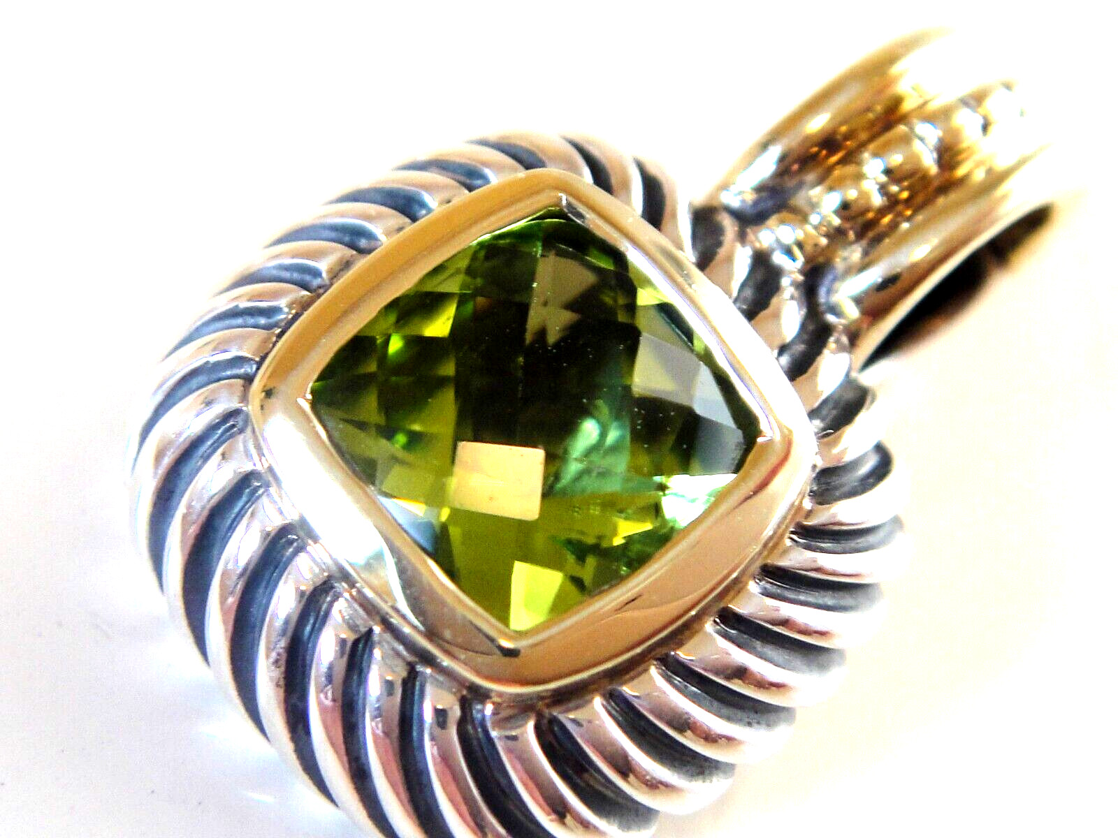 $890 DAVID YURMAN 14K GOLD SS ALBION PERIDOT ENHANCER