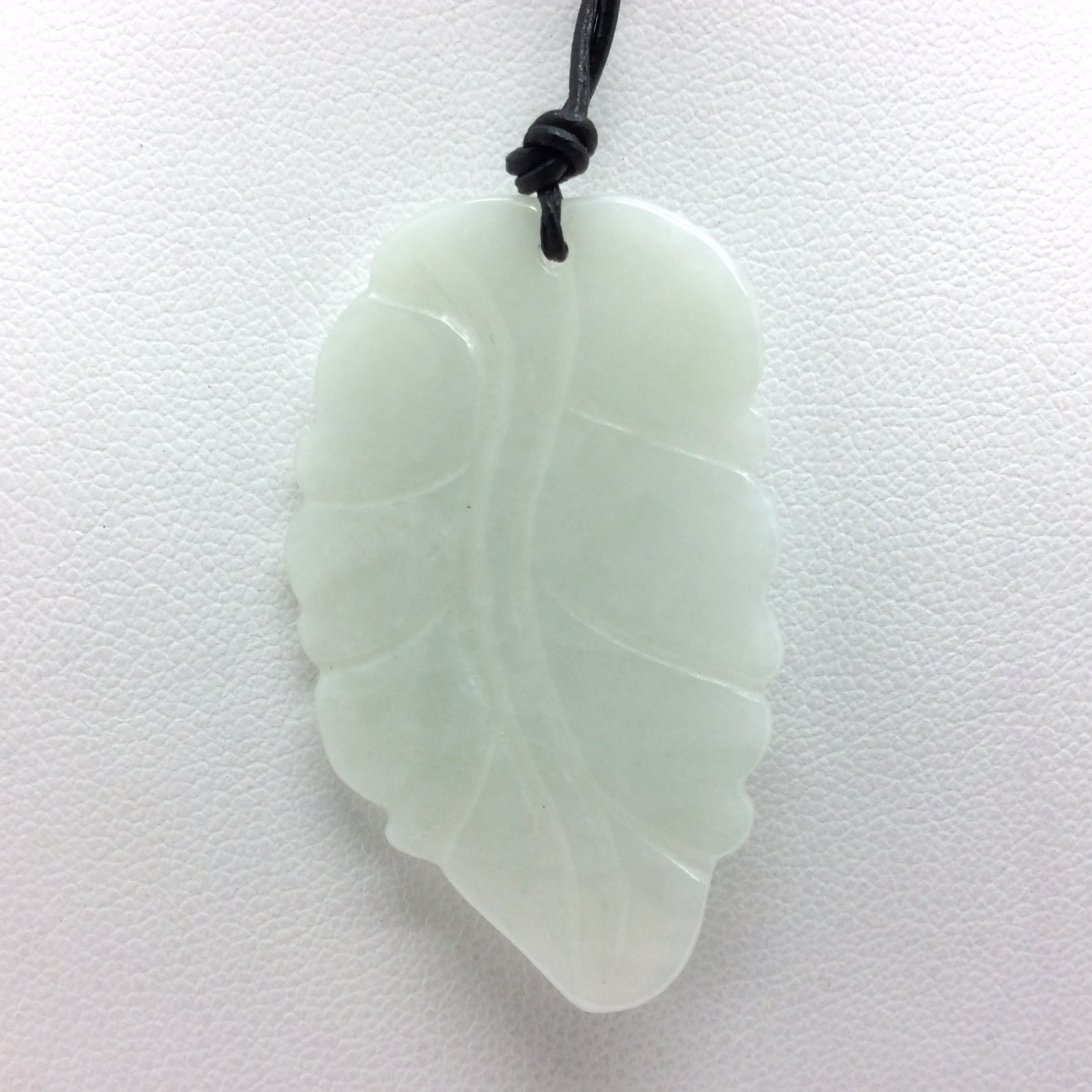 Burmese Jade Leaf Pendant Light Green Jadeite Jade Stone Necklace Burma Myanmar