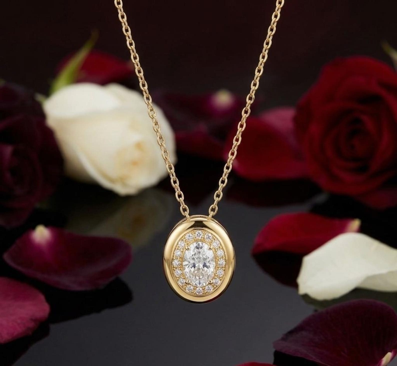 Vermeil Choker Necklace with 2ct GRA Certified Moissanite – Mother’s Day Gift