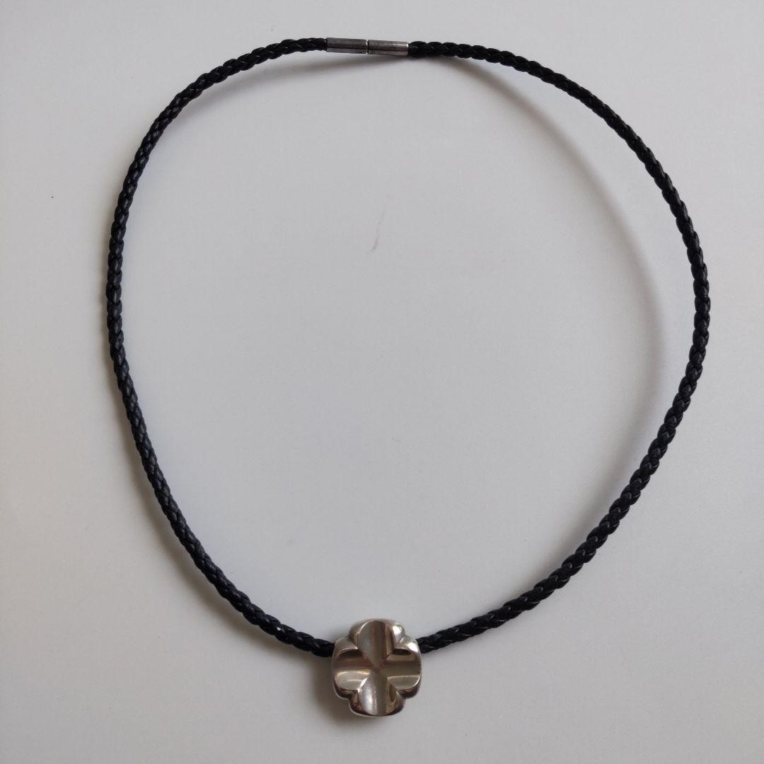 Georg Jensen Sterling Silver 925 Clover Choker Necklace Black from Japan