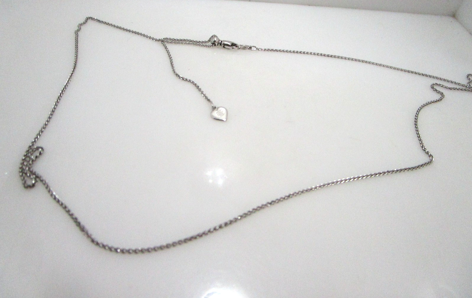Karizia Spa 1.1mm Wheat Adjustable Sterling Silver Chain Italy -24″ KA 1772