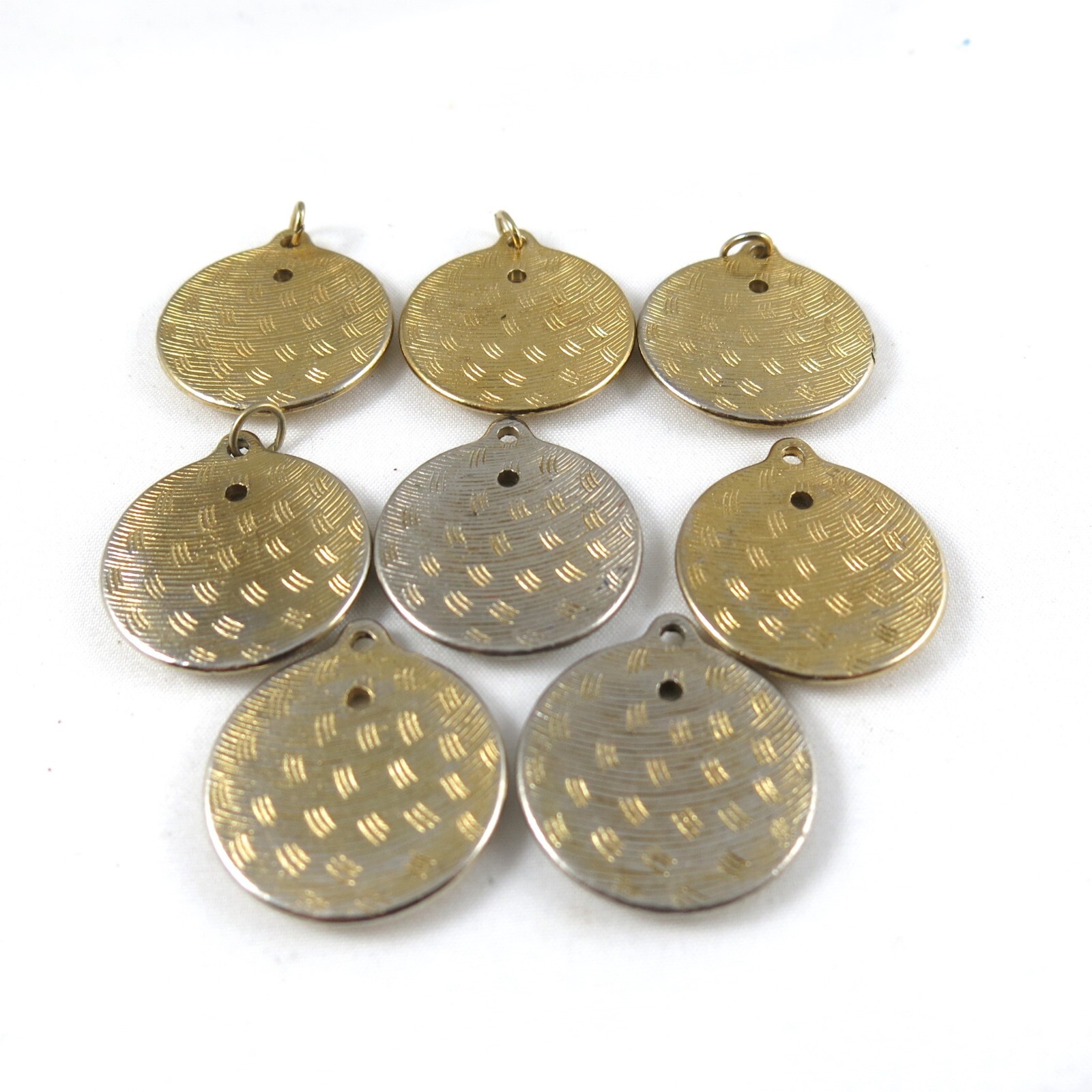 (8)Vintage Round Picture Frame Photo Charm Pendant w/ Plastic Protective Cover