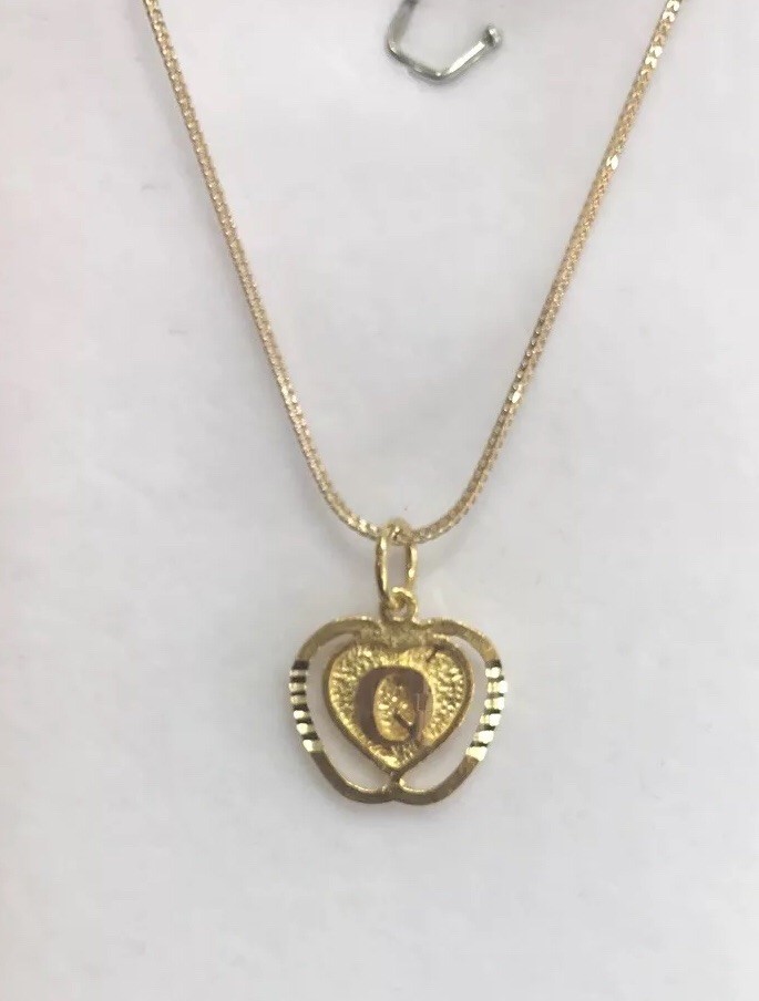 18k Solid Yellow Gold Heart/ 1.55GM Pendant/1.98GM Necklace 16 Inches 3.53 Grams