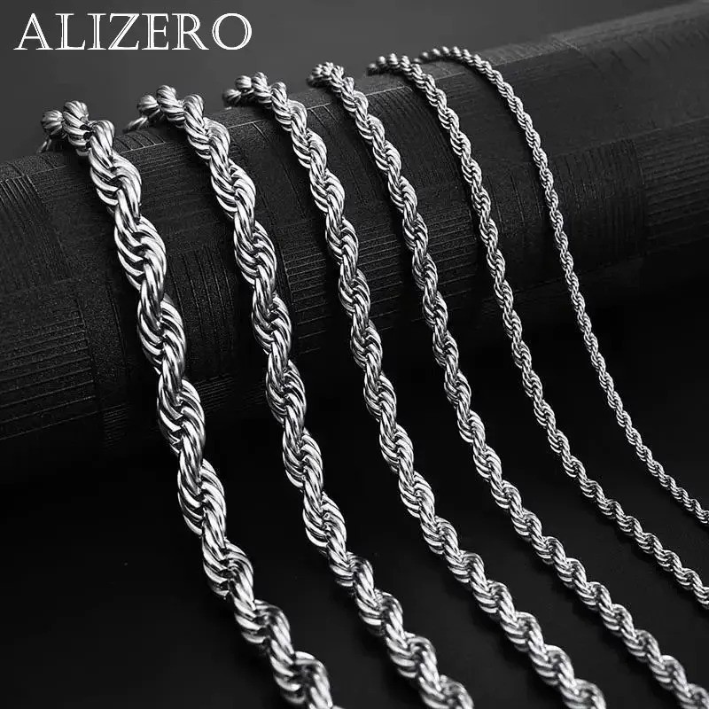 4mm Diamond Cut Solid 925 Sterling Silver Italian Rope Chain Men’s Necklace**