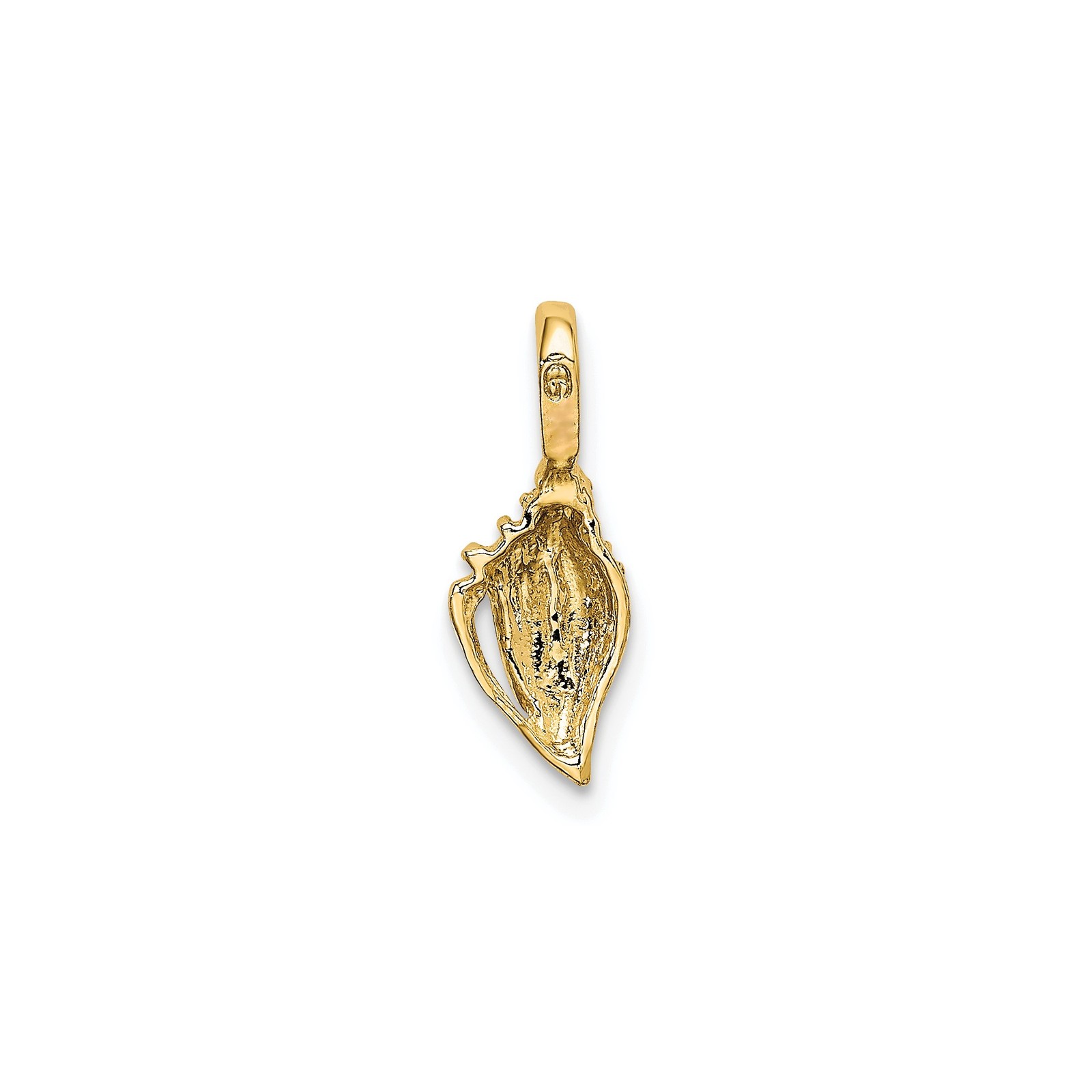 10k Yellow Gold Conch Shell Pendant Ocean-Inspired Nautical Sea Life Charm
