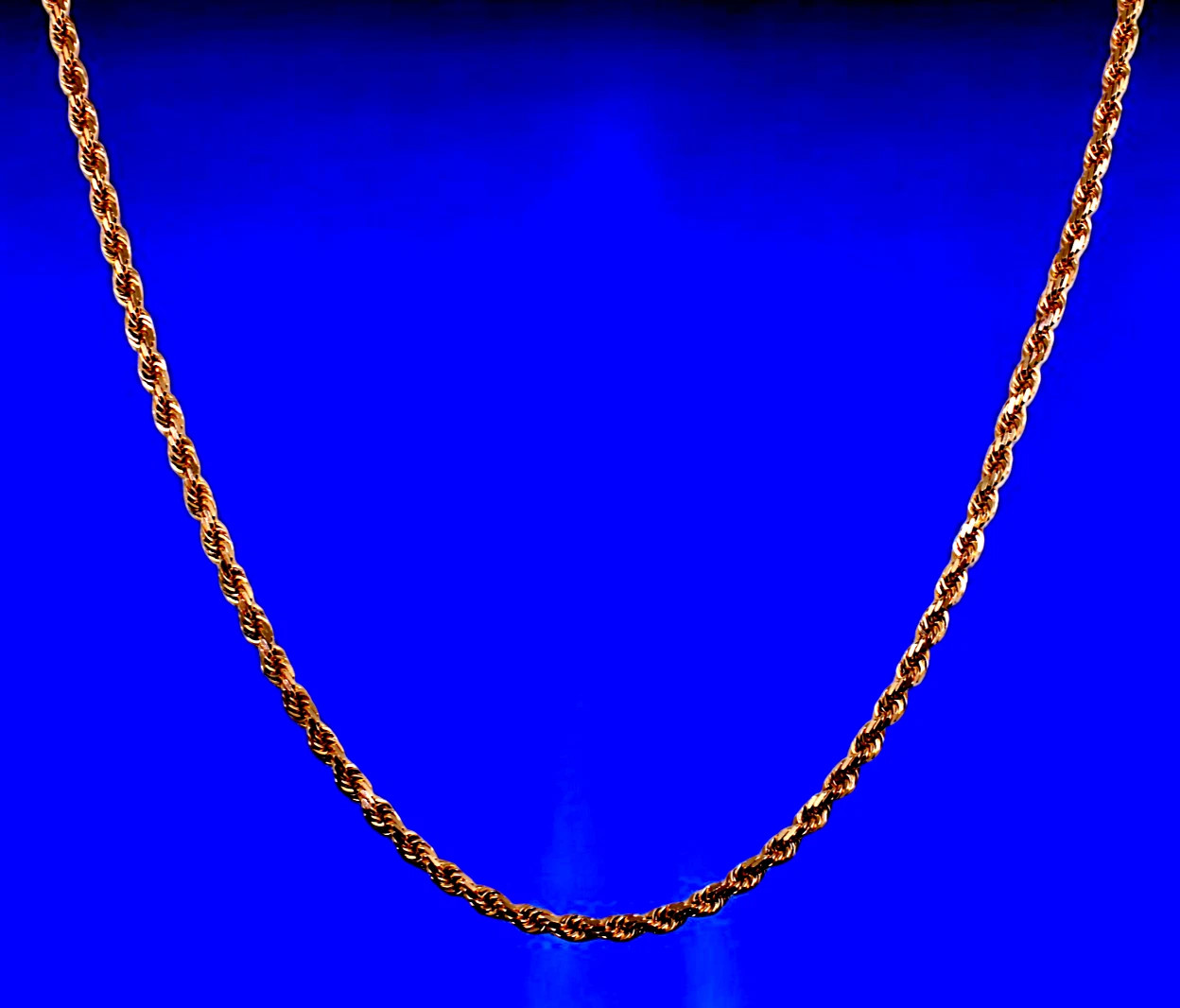 10K Rose Gold SOLID Rope Necklace Chain Diamond Cut 1mm-5mm 16″-30″