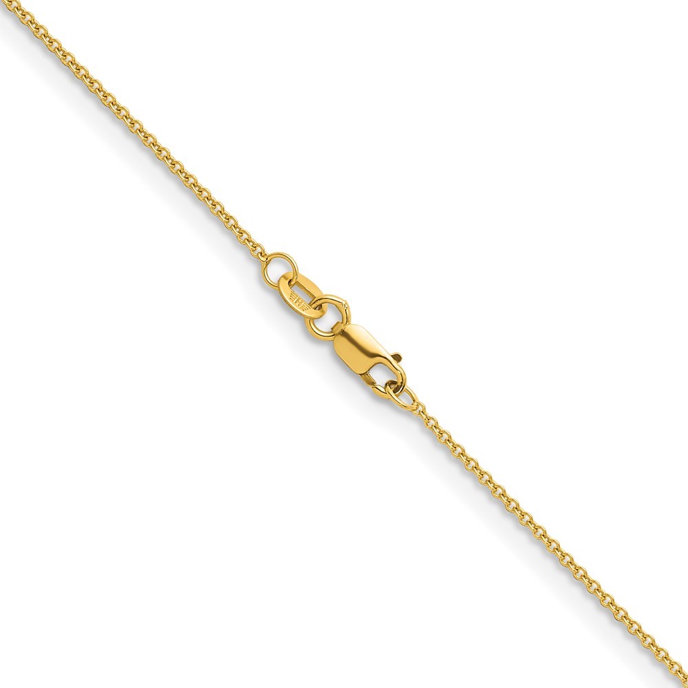 18k Yellow Gold Polished 1.3mm Solid Cable 20 Inch Chain Necklace