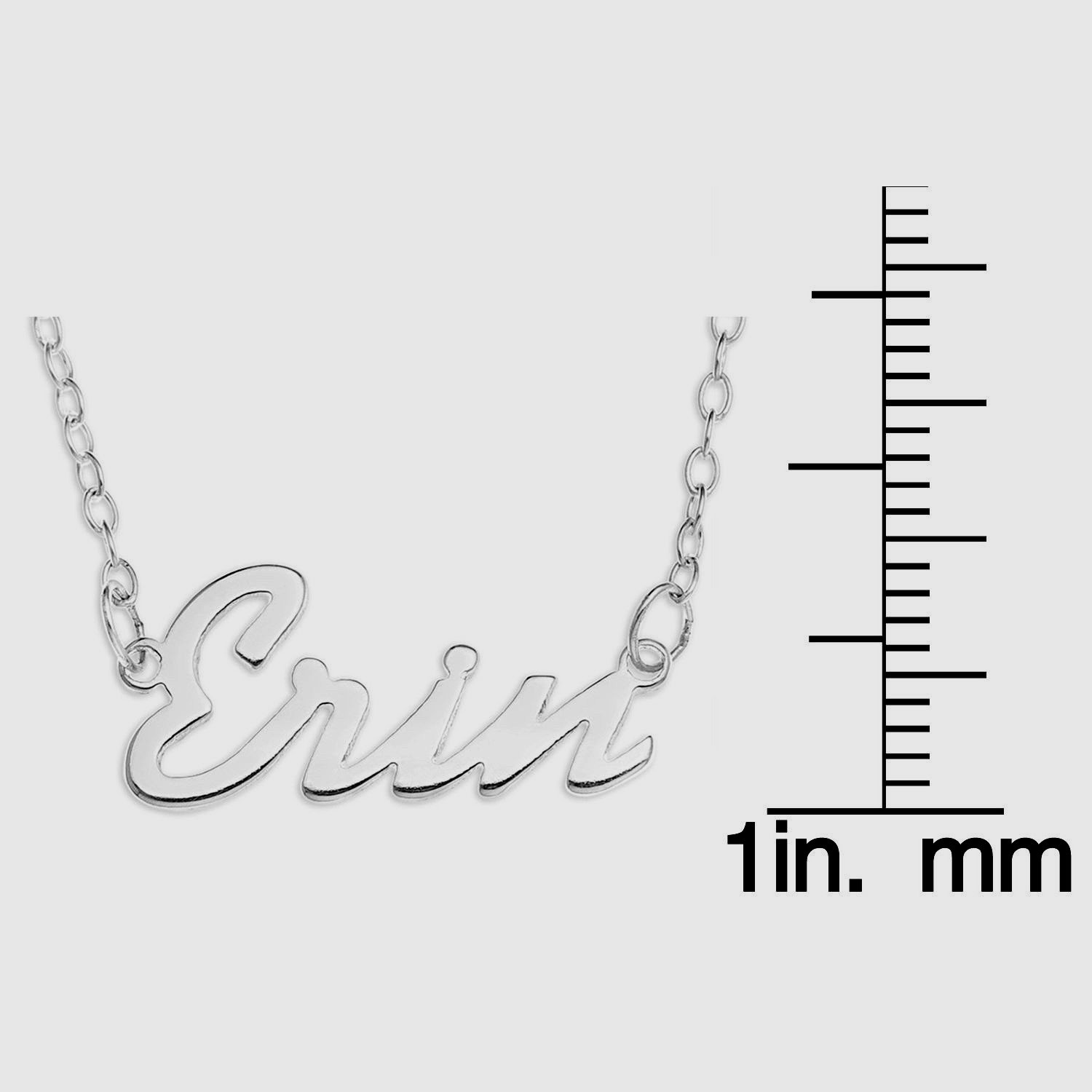 Erin Name Plate Necklace Pendent Sterling Silver female Personalized Custom gift