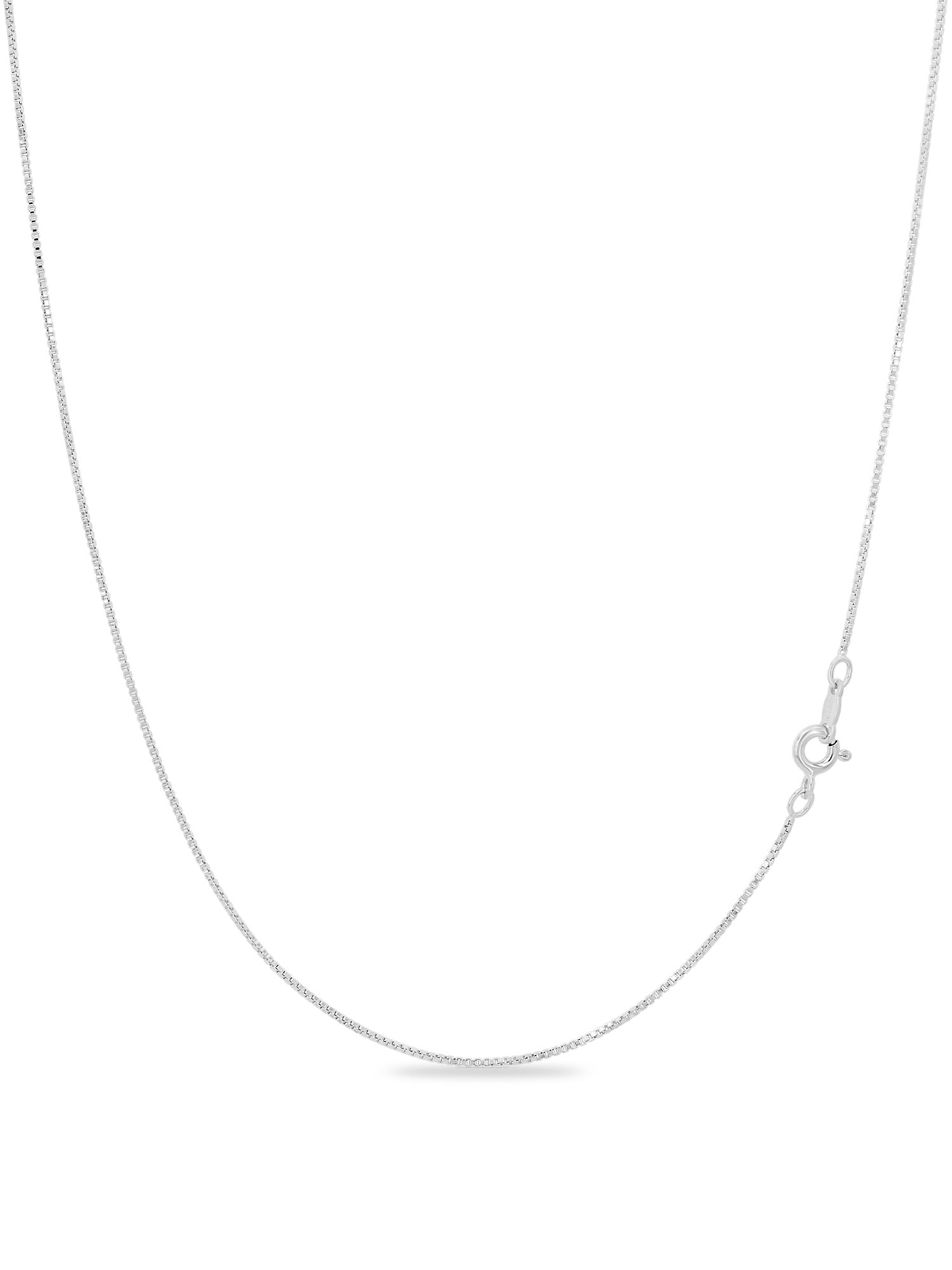 Solid .925 Sterling Silver 1mm Box Chain Necklace 12 – 40 inches