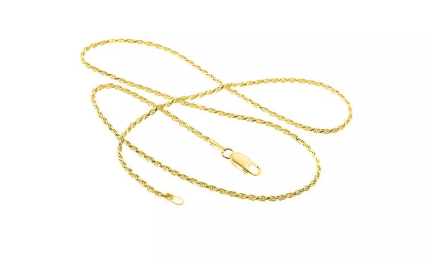 2MM Solid 925 Sterling Silver Gold Italian DIAMOND CUT ROPE CHAIN Necklace Italy