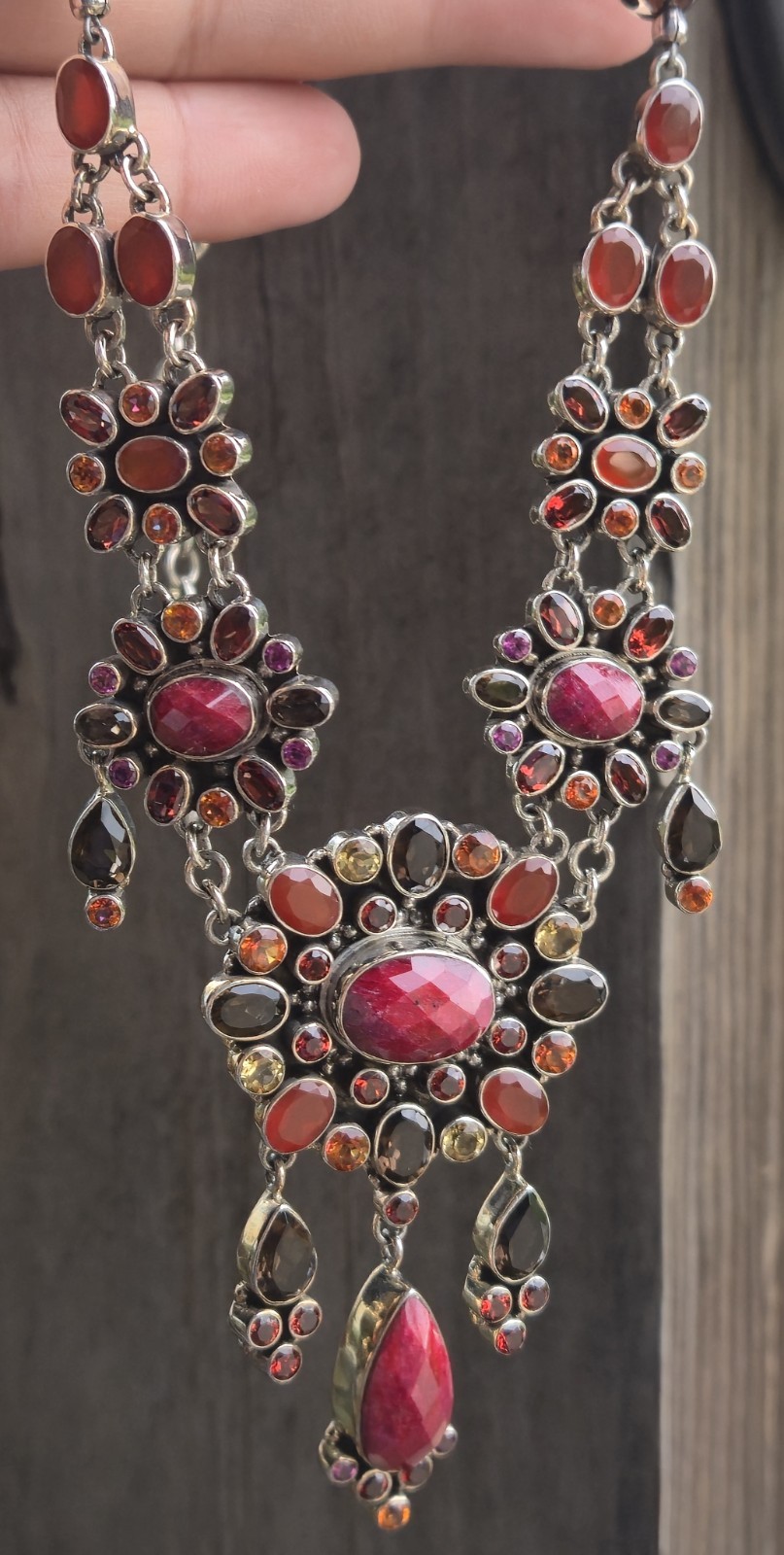 NICKY BUTLER RAJ LIMITED EDITION Designer 925 Sterling Silver Ruby Necklace NB