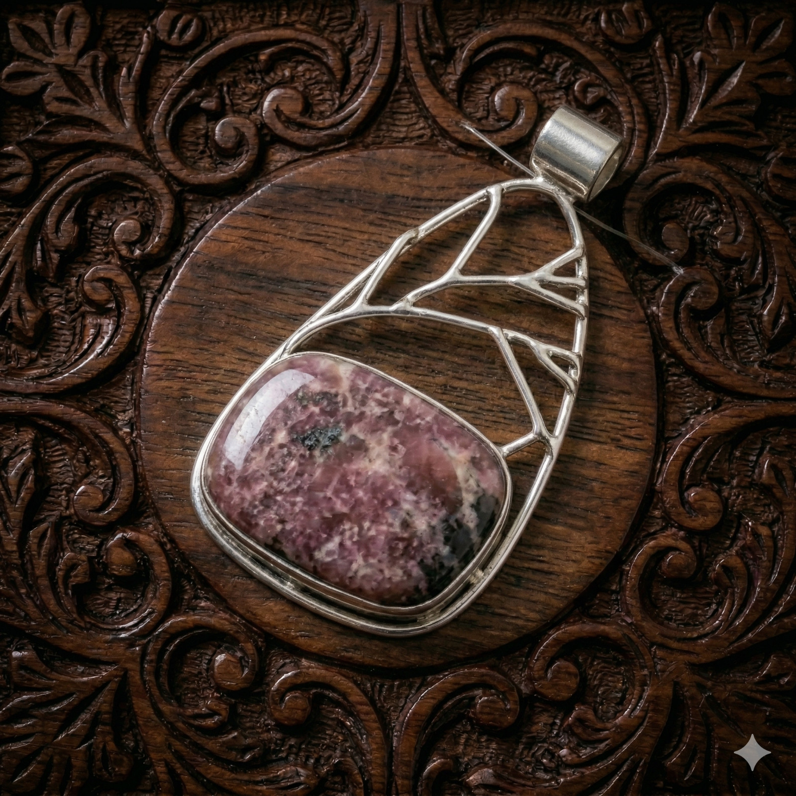 Sterling Silver Genuine Lepidolite Sister Anniversary Birthday Pendant Jewelry