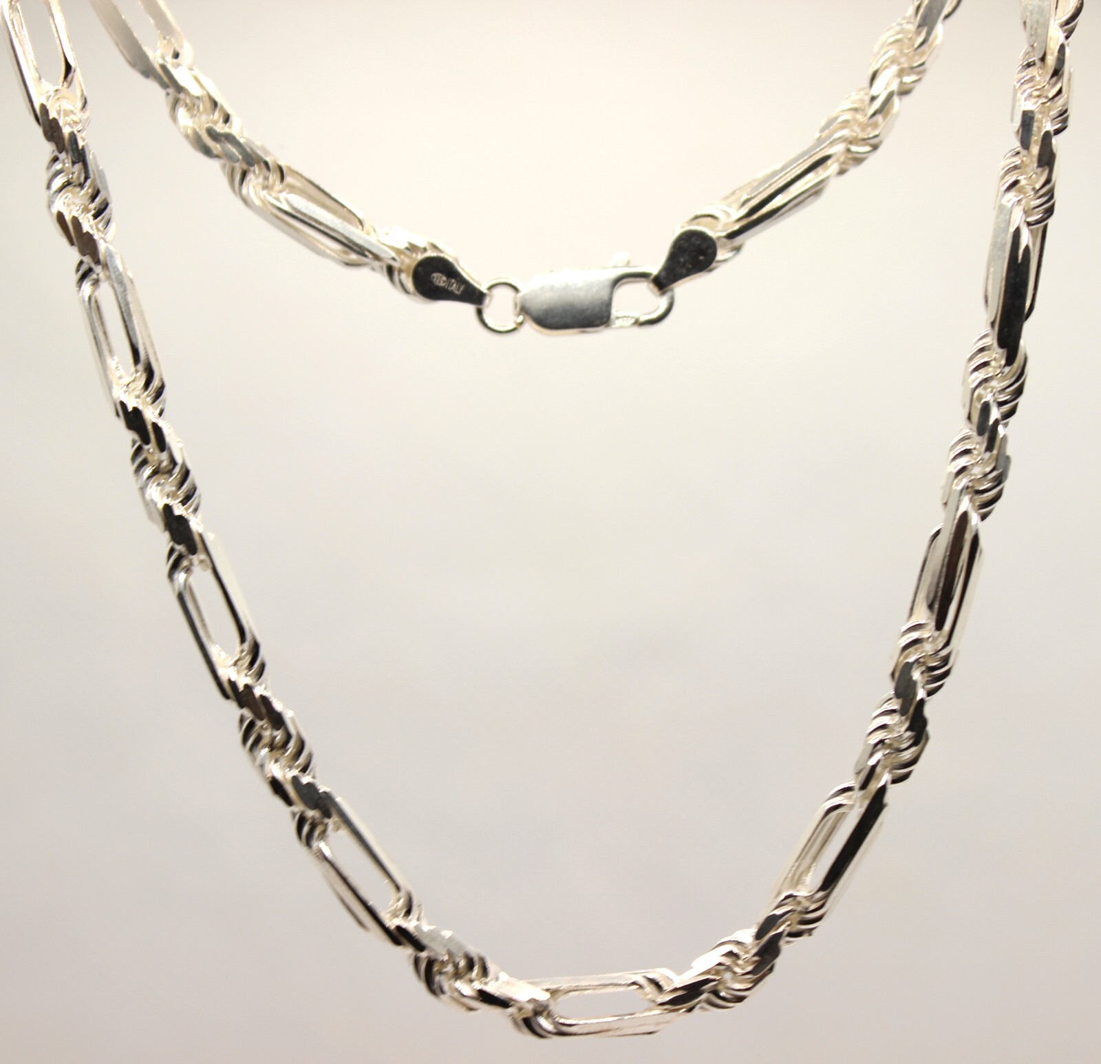 925 Sterling Silver Twisted Milano Figarope Chain Necklace (4mm~5mm/18″~28″)