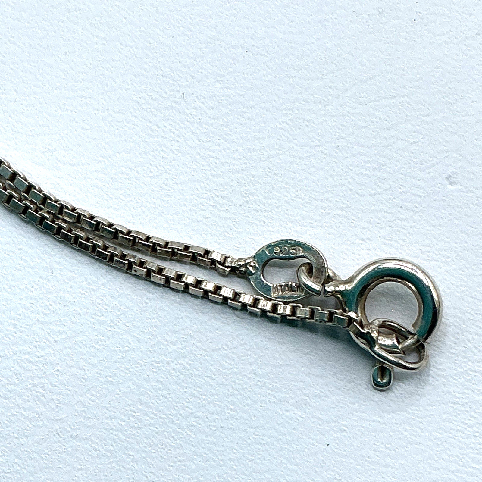 Sterling Silver Reversible Heart Pendant Blue Stone Mother Of Pearl 24” Necklace
