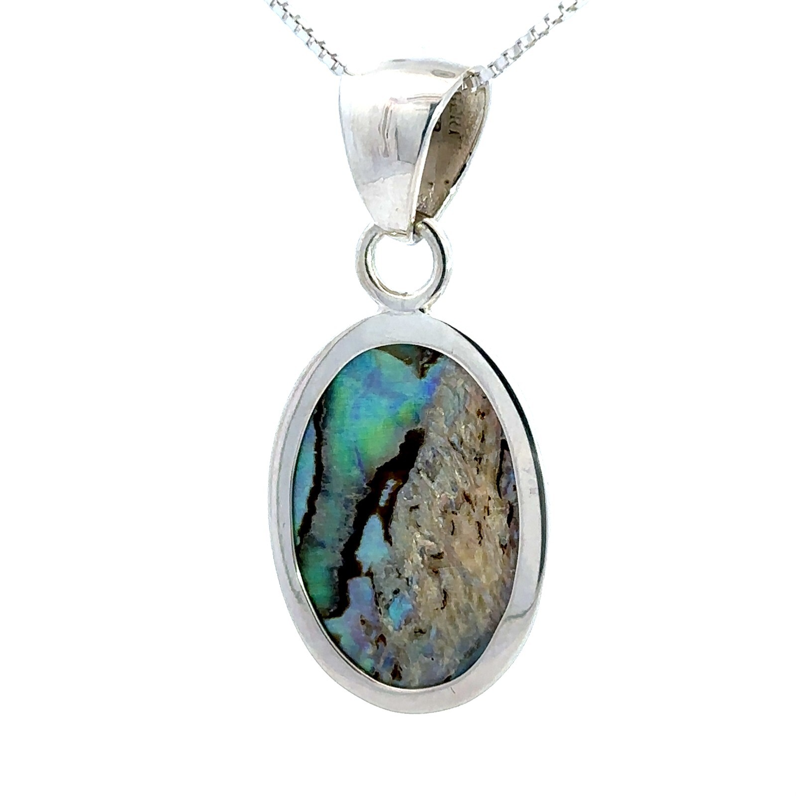 Sterling Silver Abalone Pendant (3/4 x 1 1/2 Inch) Charles Albert