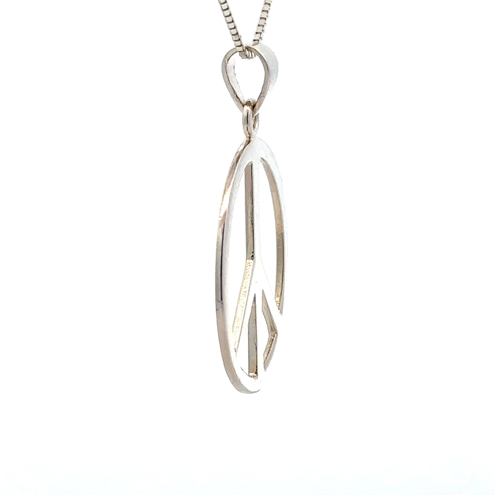 Sterling Silver Peace Sign Pendant (1 1/4 x 1 1/2 Inch)