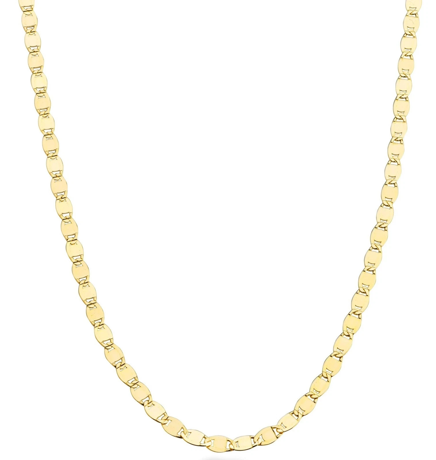 Italian 18K Gold Over 925 Sterling Silver Sparkle Mirror Link Chain …