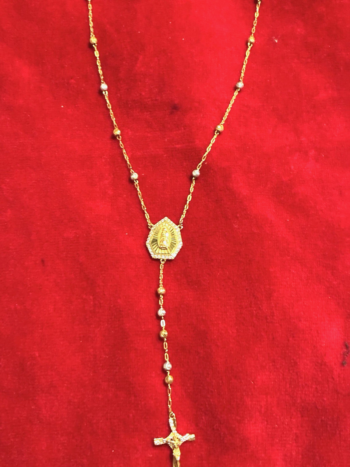 Gold Over Solid 925 Sterling Silver Beads 24″ New Stunning