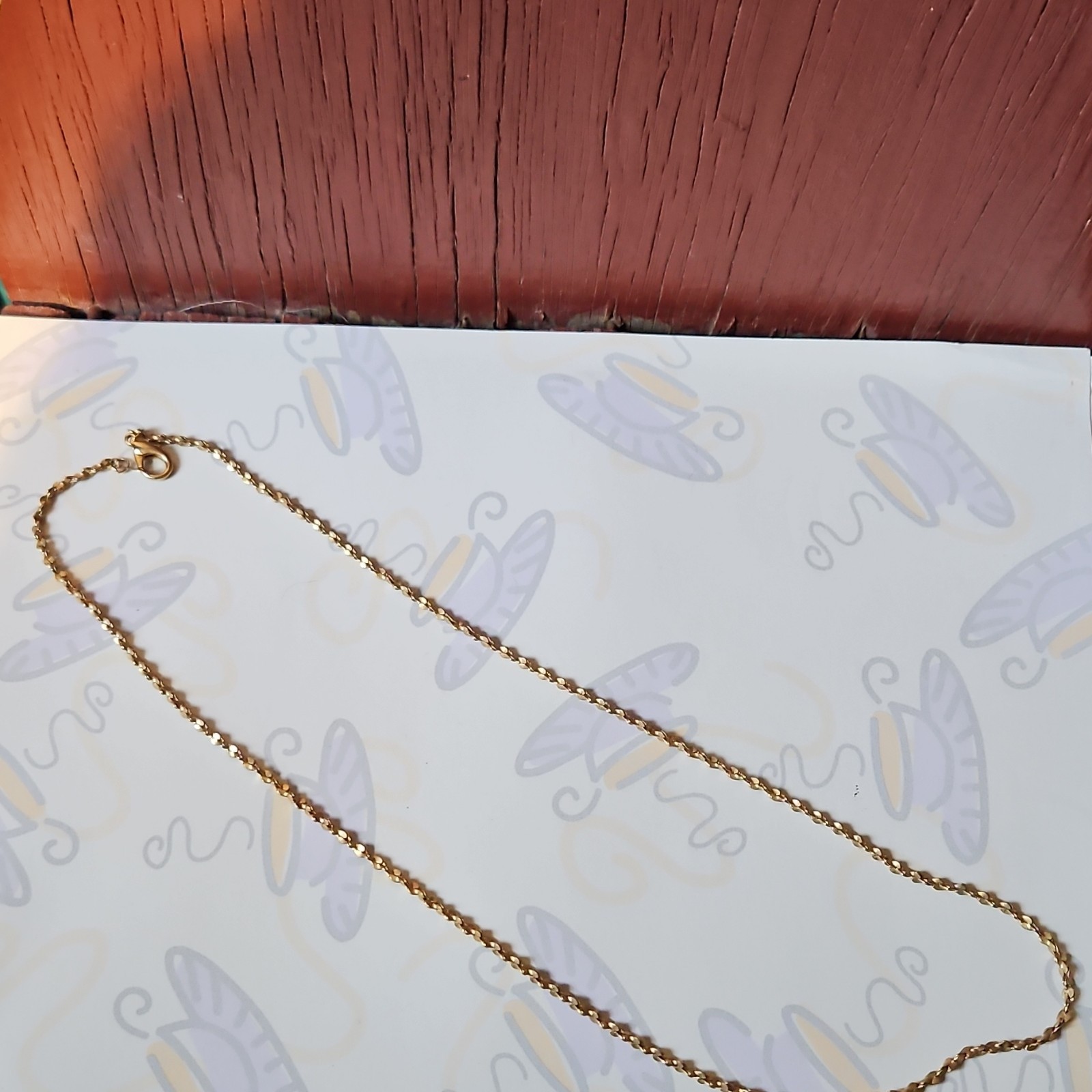Gold Tone Metal Cable Chain Necklace Lobster Clasp No Stone Stylish Accessory