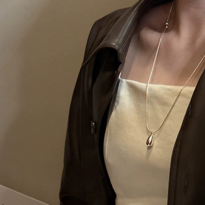 Women 925 Sterling Silver Pendant Necklace Elegant Drop Chain Fine Jewelry