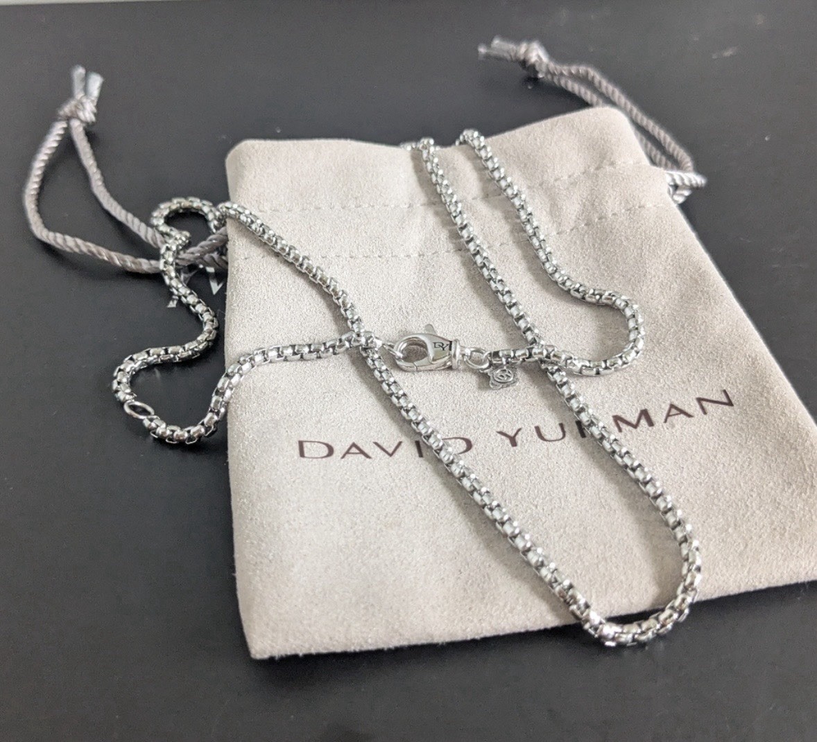 David Yurman 925 Sterling Silver 2.7mm Box Chain Necklace 22″