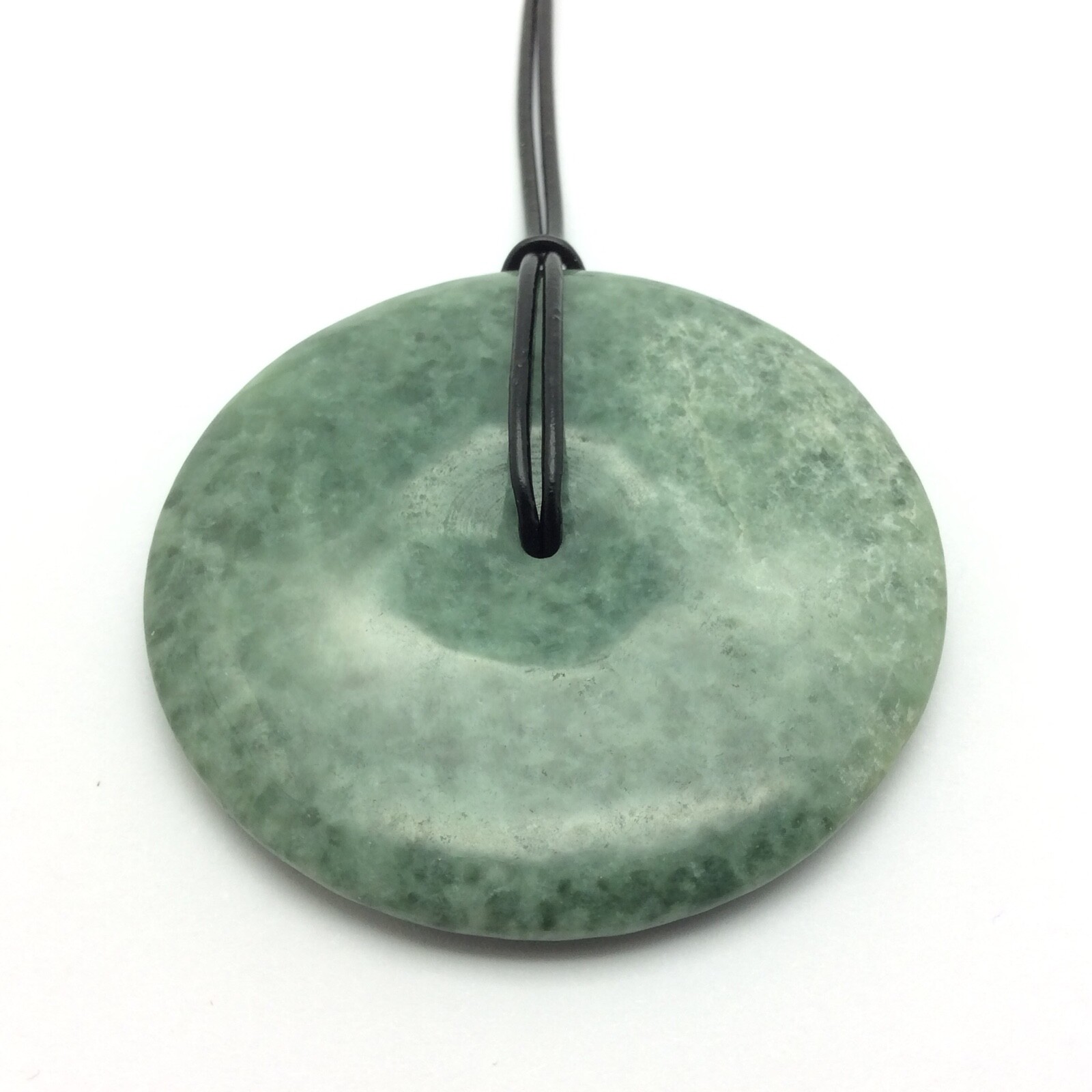 Burma Jade Pendant Bi Disk Large Green Jadeite Jade Stone Necklace Myanmar #21