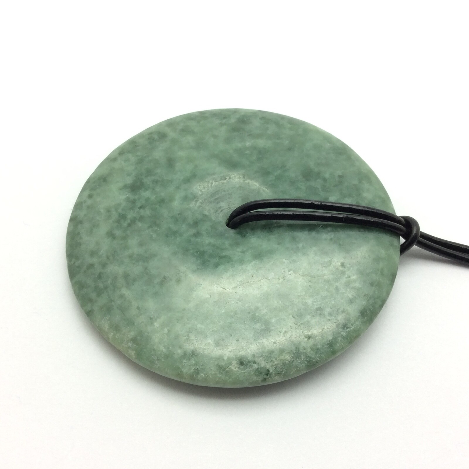 Burma Jade Pendant Bi Disk Large Green Jadeite Jade Stone Necklace Myanmar #21