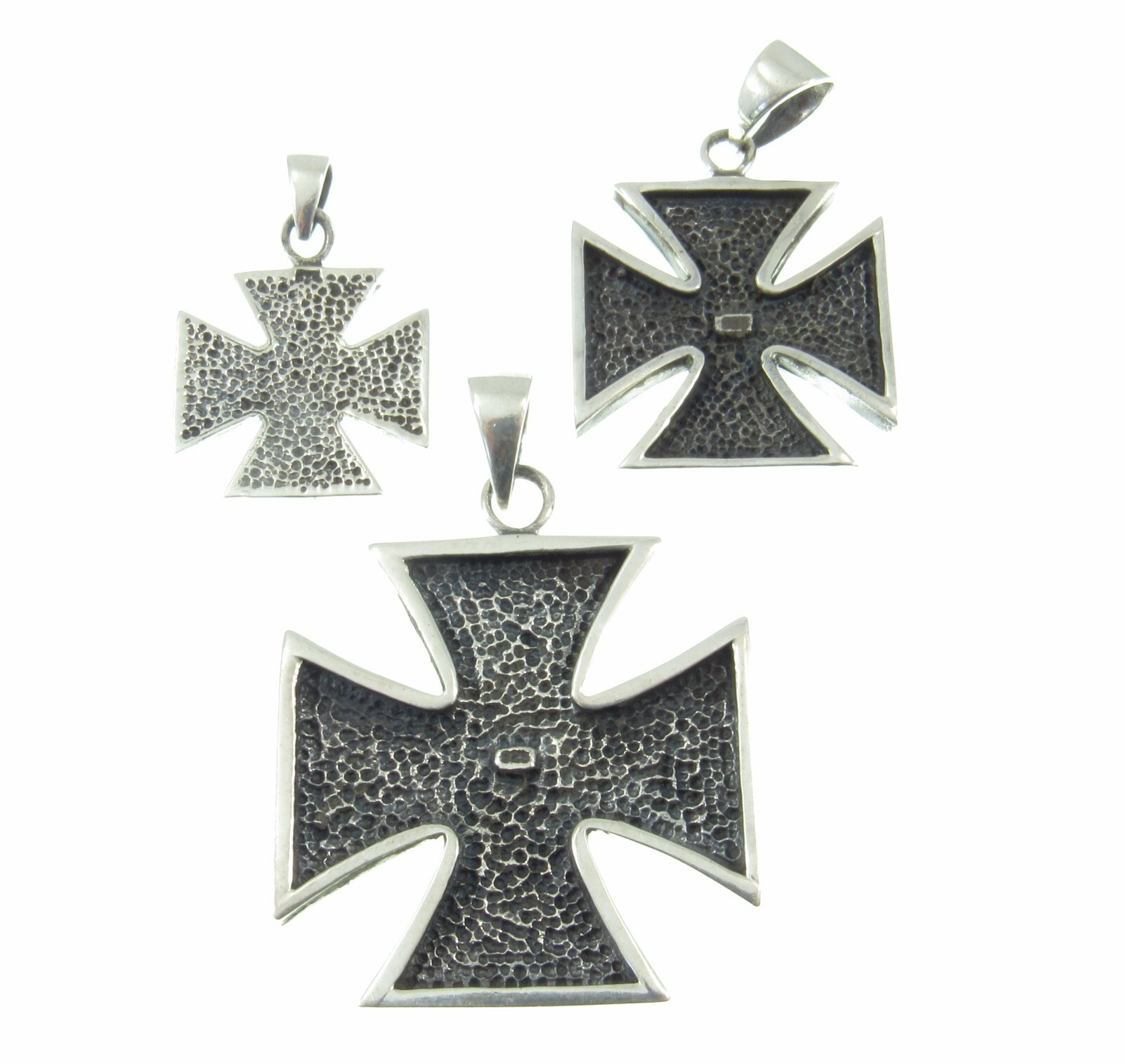 Handcrafted Solid 925 Sterling Silver Iron Cross (Croix Pattee) Pendant
