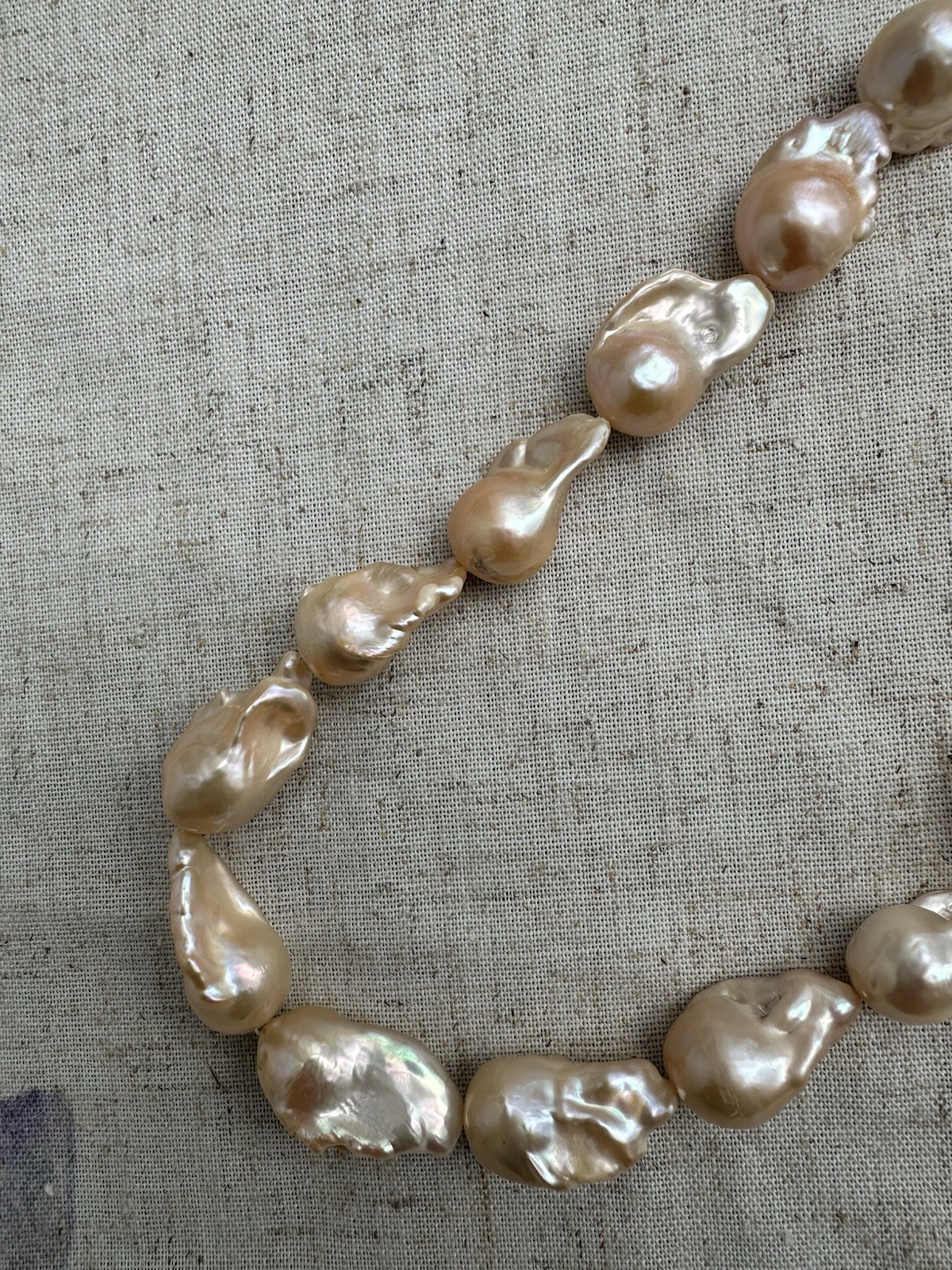 Genuine Natural Pink Freshwater Baroque Pearl Necklace 17-18.5” Gift Box New