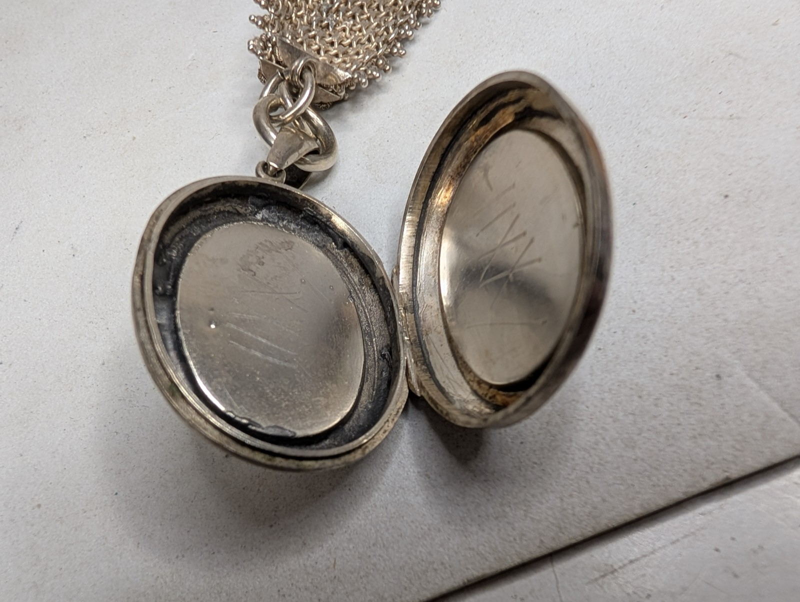 Victorian Era Silver Collar & Picture Locket 62.4 Grams