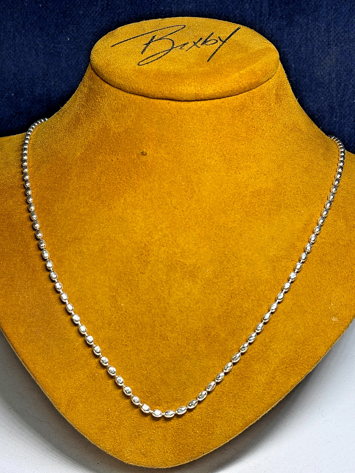 Milor Italy Made Sterling Silver Ball Beaded Chain Necklace 6.8g 18in