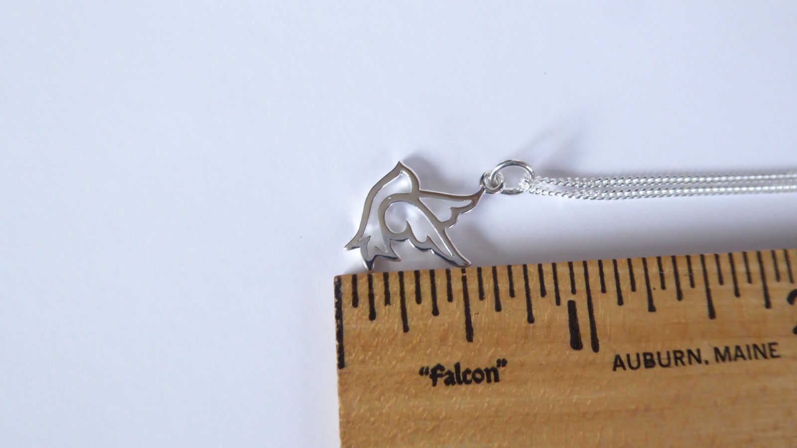 NEW Soaring Sparrow Bird Necklace Solid 925 Sterling Silver Pendant Bird 18″