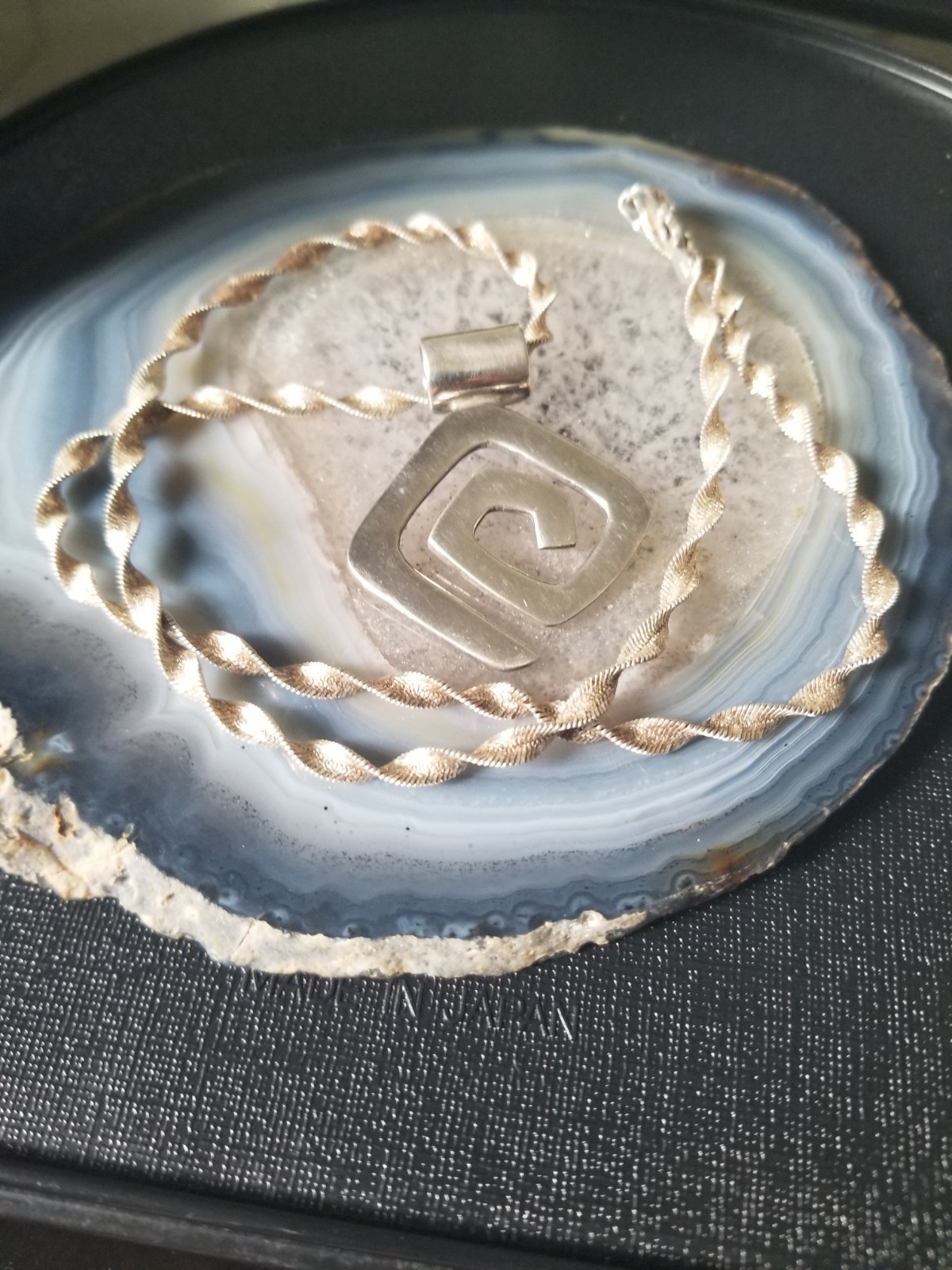 Sterling Silver Spiral Chain Pendant Necklace 18.5 20.2g FAS 925 Italy
