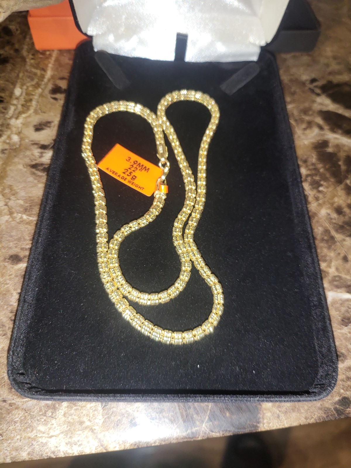 14k Gold Over Sterling Silver 925 4 Barrel Ice Link Chain 22 Inches 3.9mm 25grms
