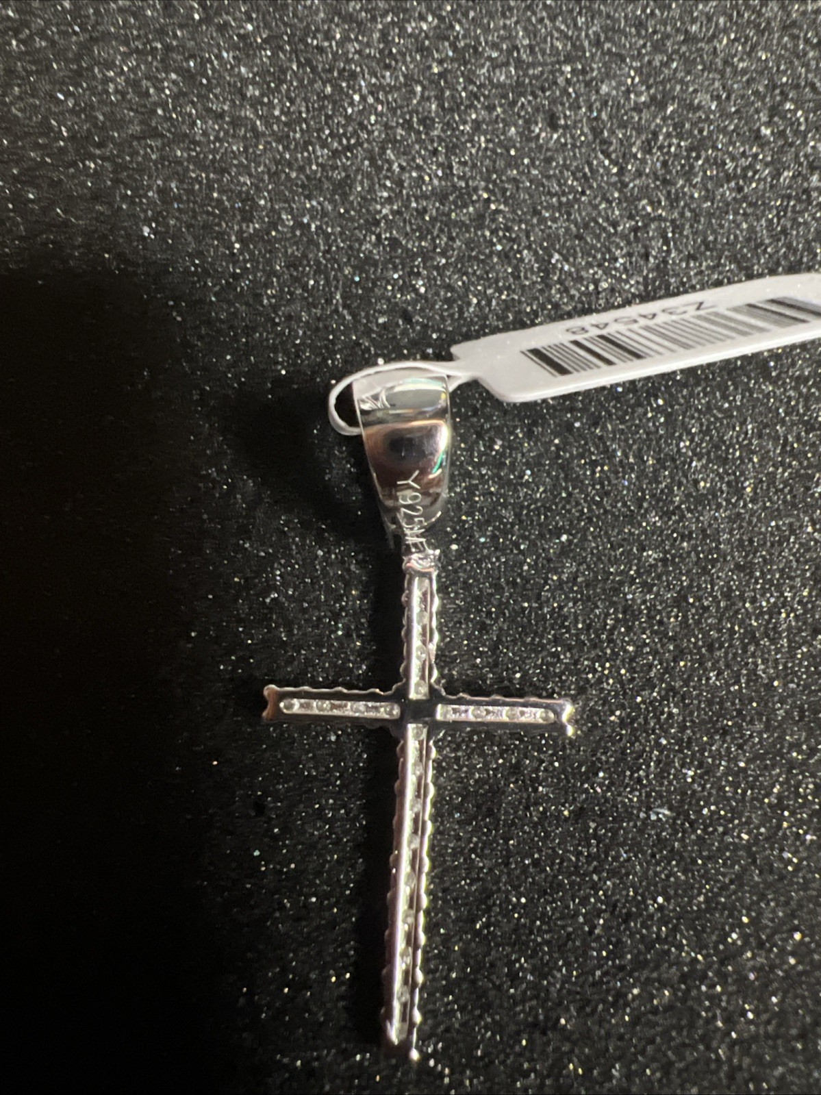 925 Sterling Silver Cross .47ct Moissanite Gra Certified Pendant