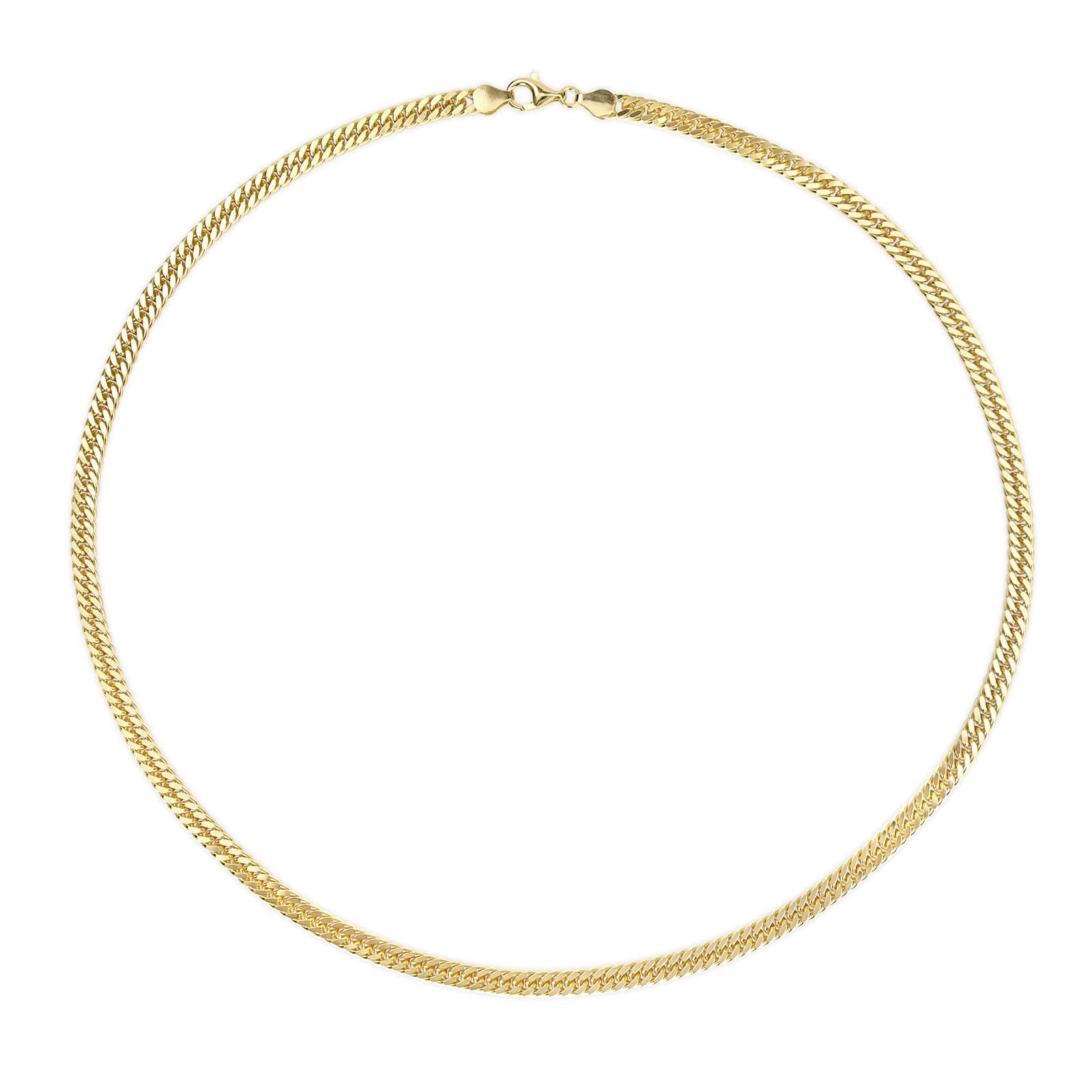 Amour Yellow Plated Silver 5.5mm Double Curb Link Chain Necklace – 24 in.