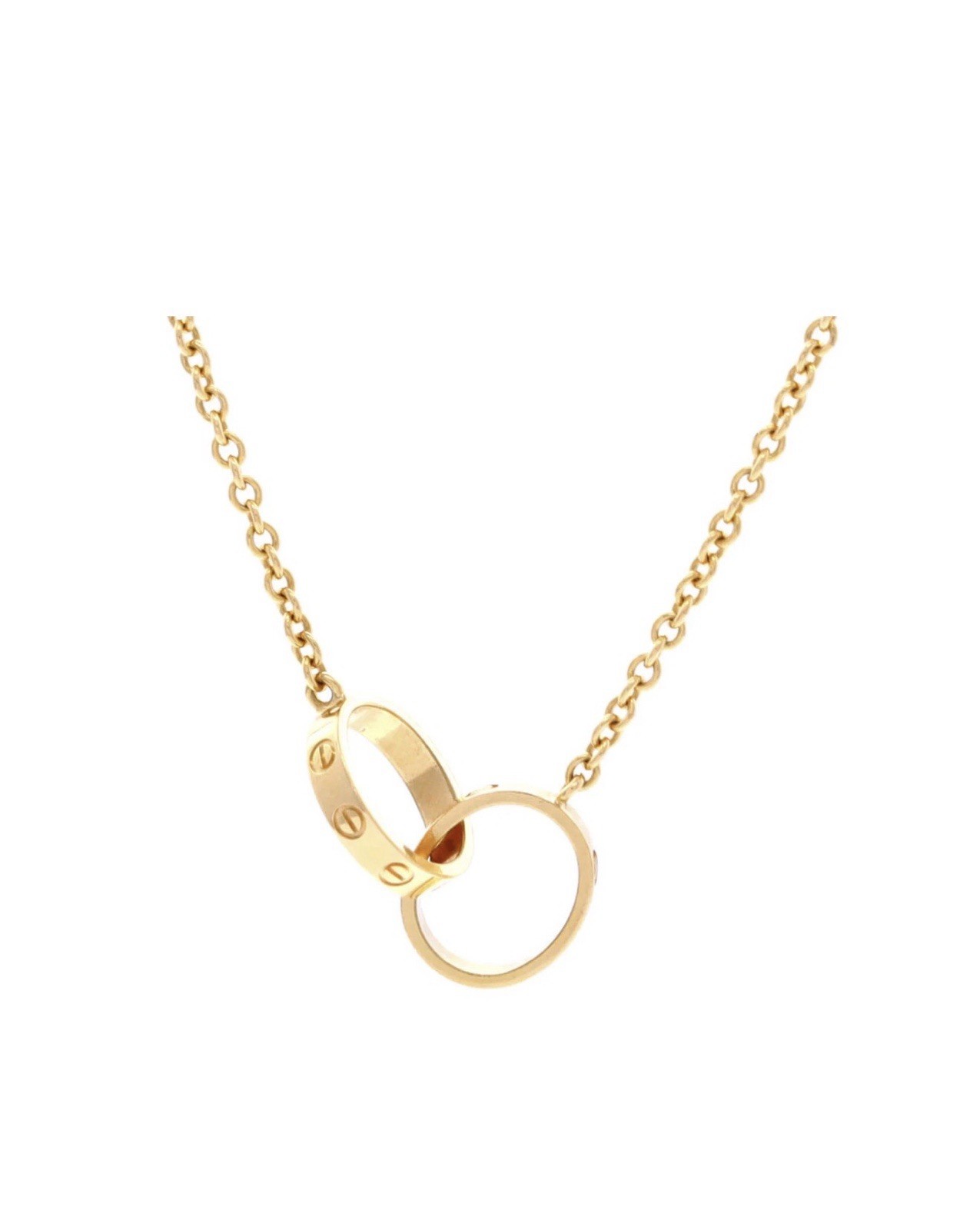 Cartier Interlocking Love Pendant Necklace 20 Yellow Gold 18k Used Women’s