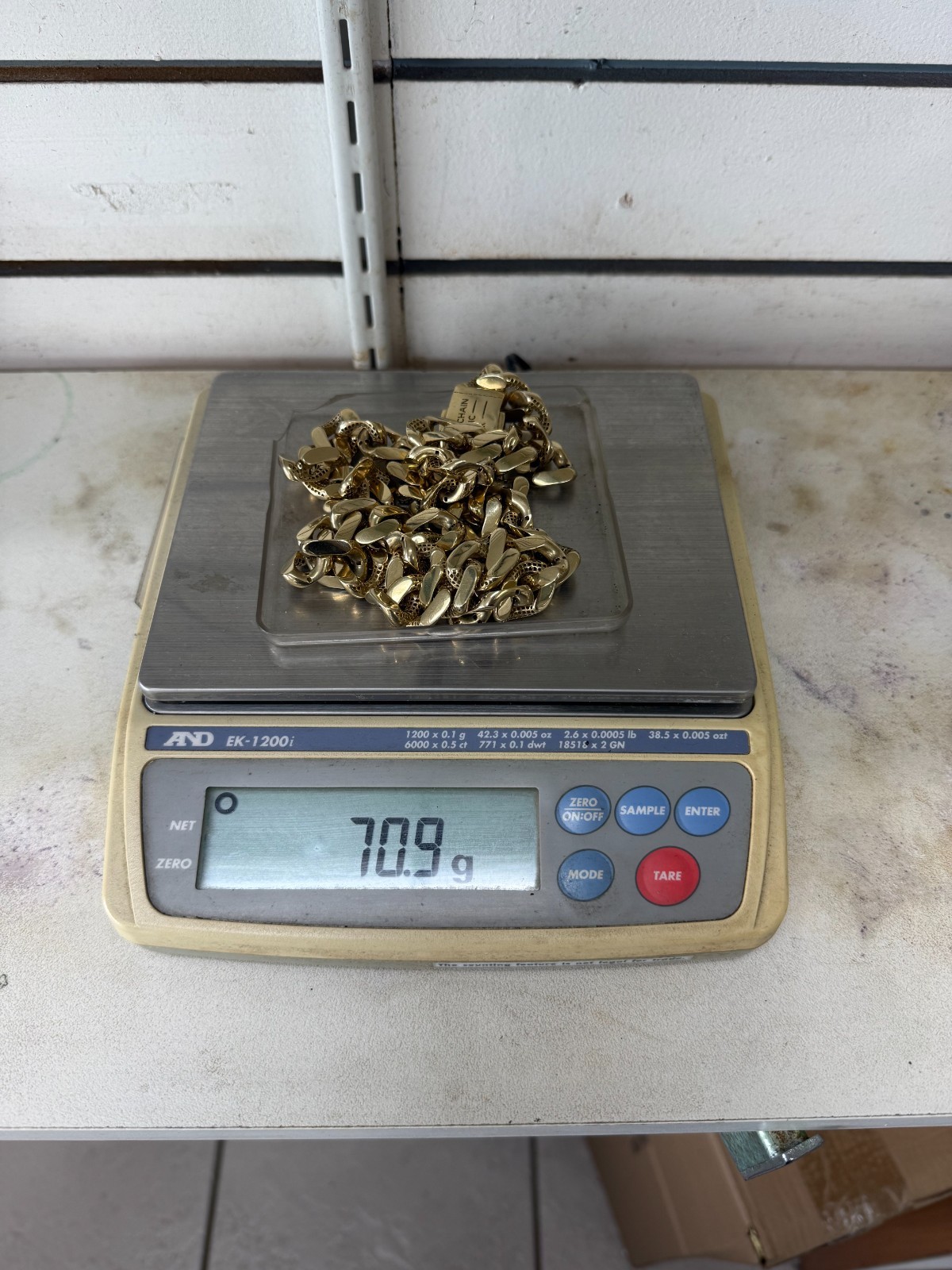 Monaco Chain 10k yellow gold 17mm 70.9 Grams 26.5 inches