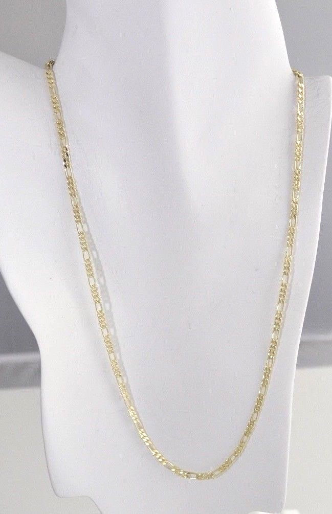 14KT GOLD “Plated” BY THE INCH CLASSIC FIGARO 3MM NECKLACE,BRACELET,ANKLET14KT