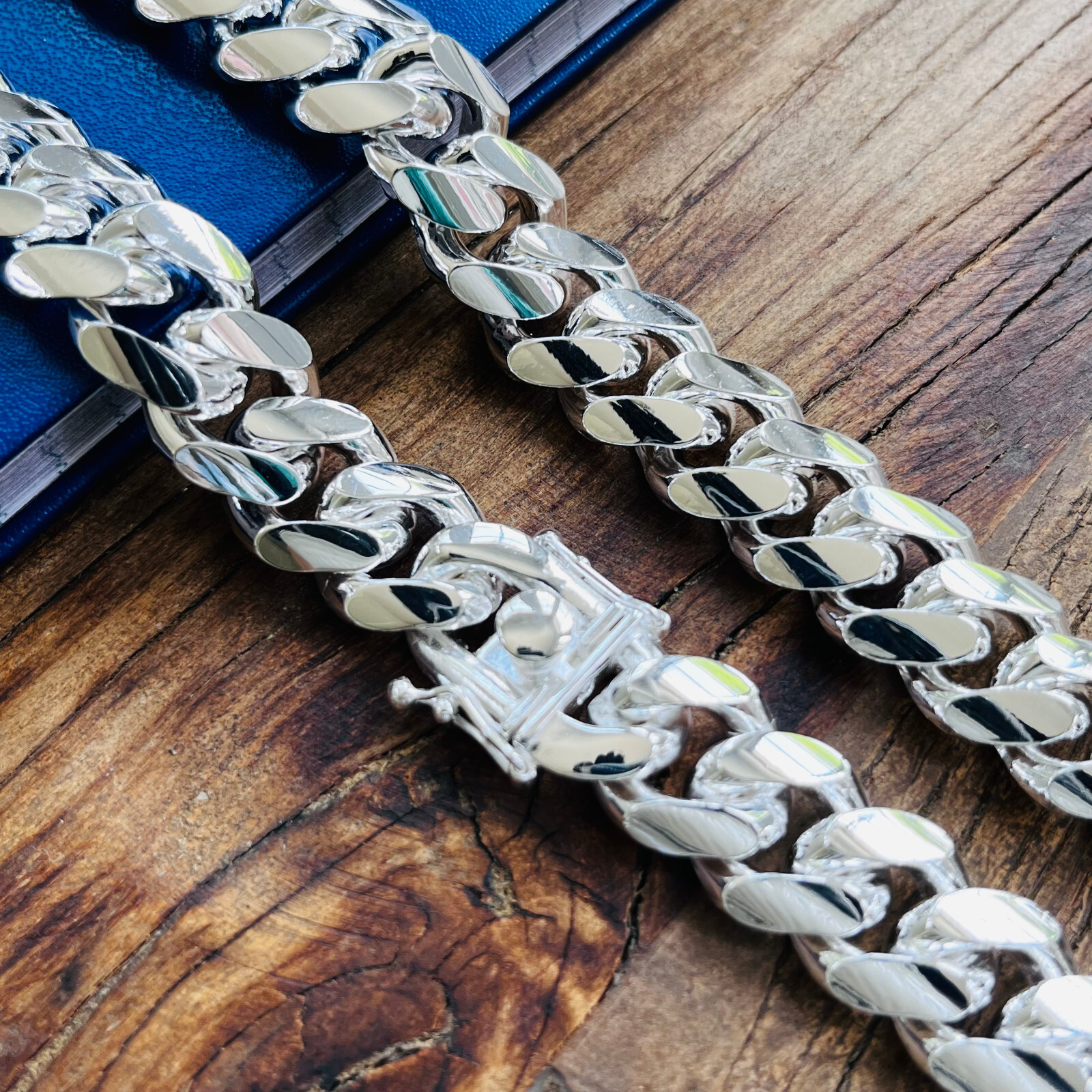Real Solid Sterling Silver Miami Cuban Mens Boys Chain Bracelet or Necklace