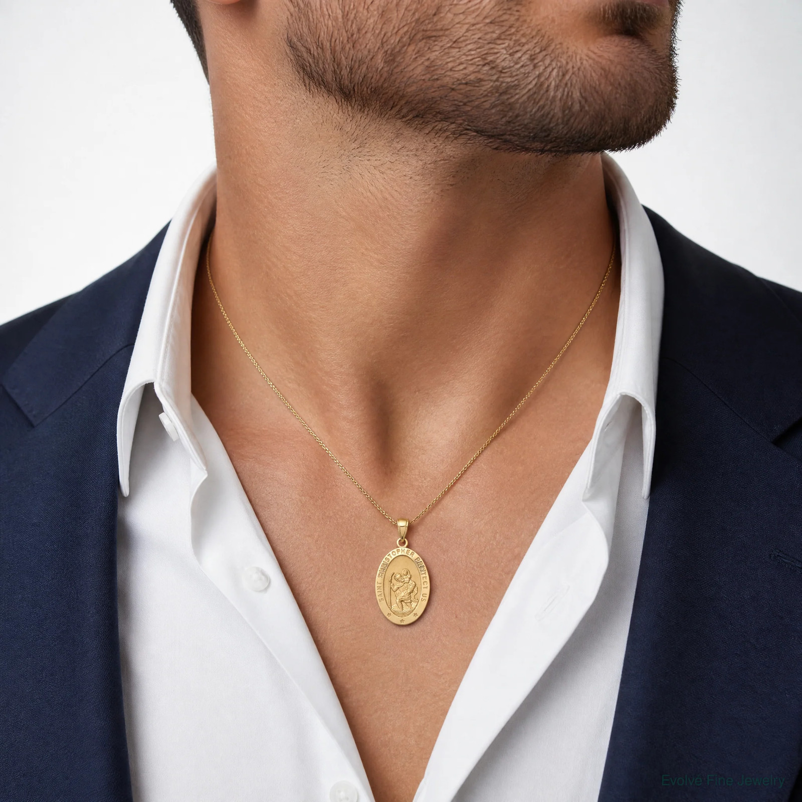 10K / 14K Yellow Gold Saint Christopher Medal Pendant
