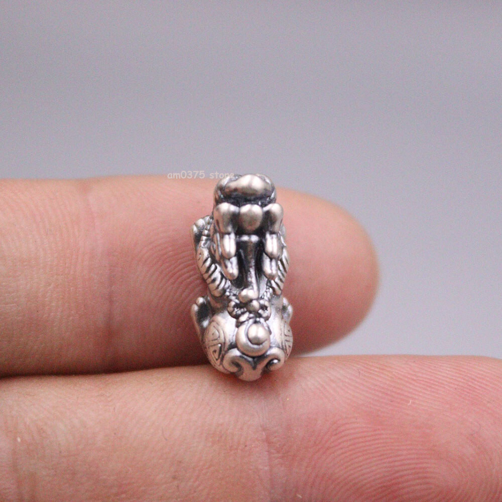 Pure 999 Fine Silver Pendant Women Man Dragon Bow-knot Pixiu Accessory 17*9mm/1g