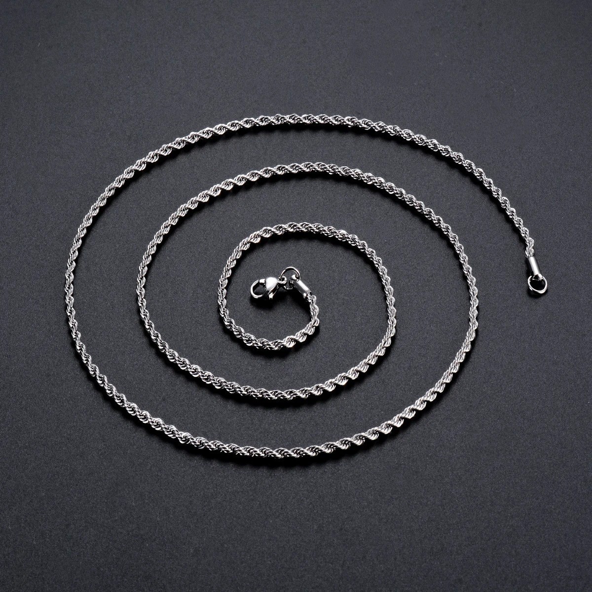 2mm/3mm/4mm/5mm 3 Colors Rope Twist Chain Necklace Width 40-80cm unisex Jewelry